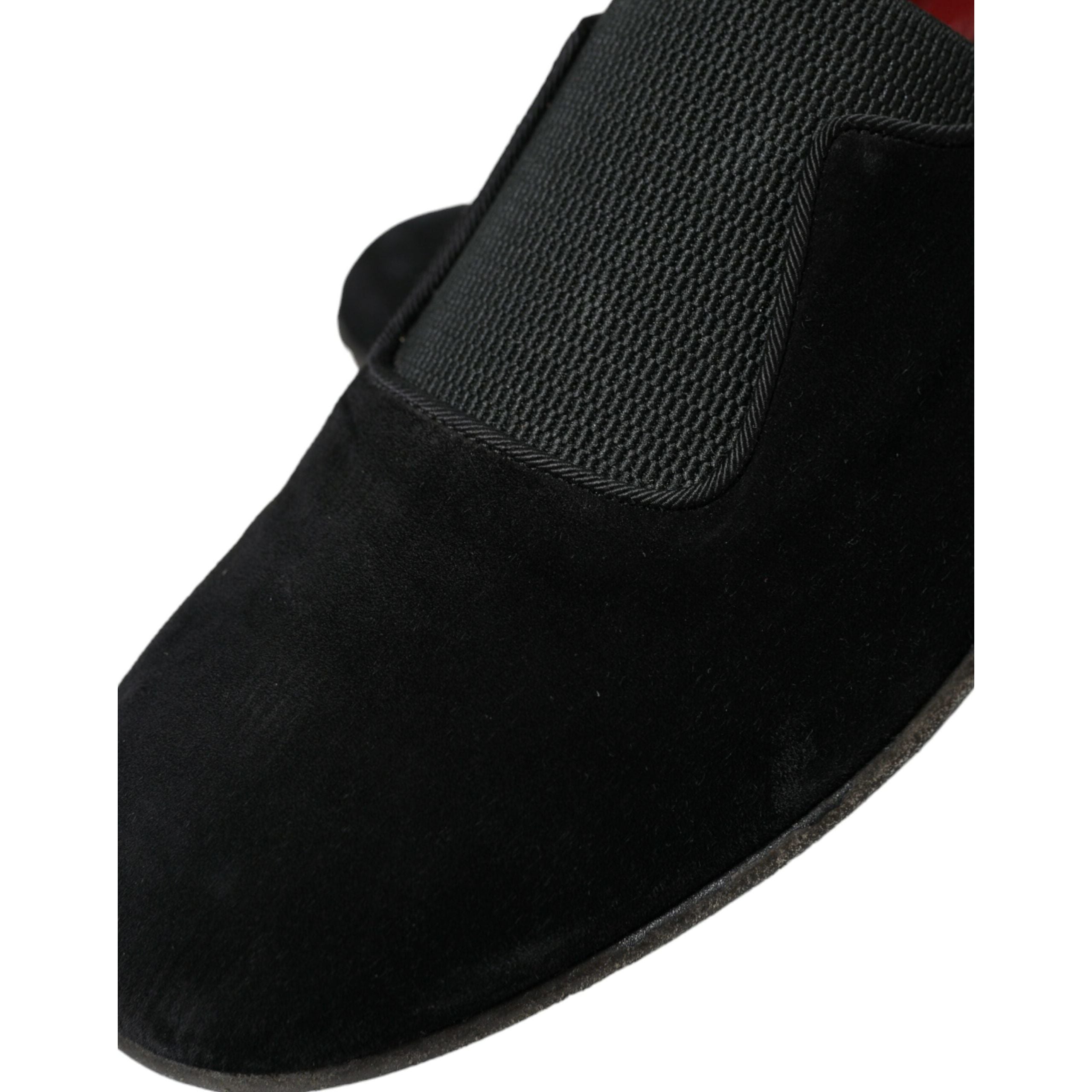 Dolce & Gabbana Black Velor Loafers for the Discerning Gentleman