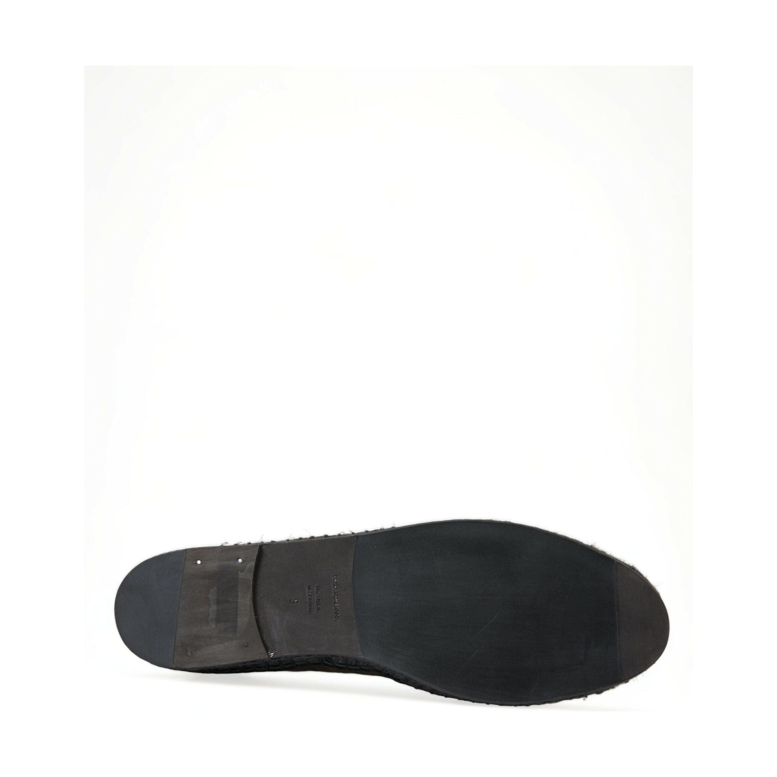 Dolce & Gabbana Black Crocodile Leather Espadrilles Luxury Footwear