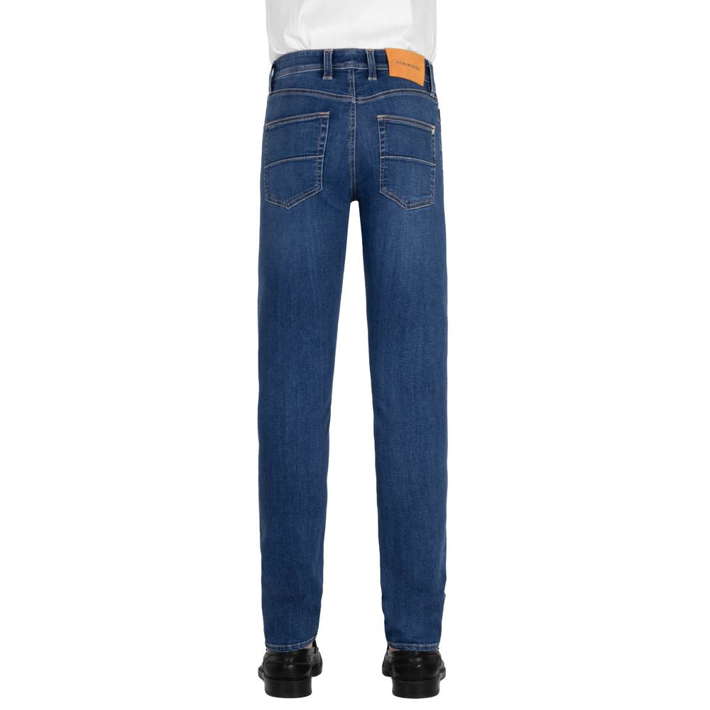 Tramarossa Navy Stretch Cotton Jeans for Sophisticated Style