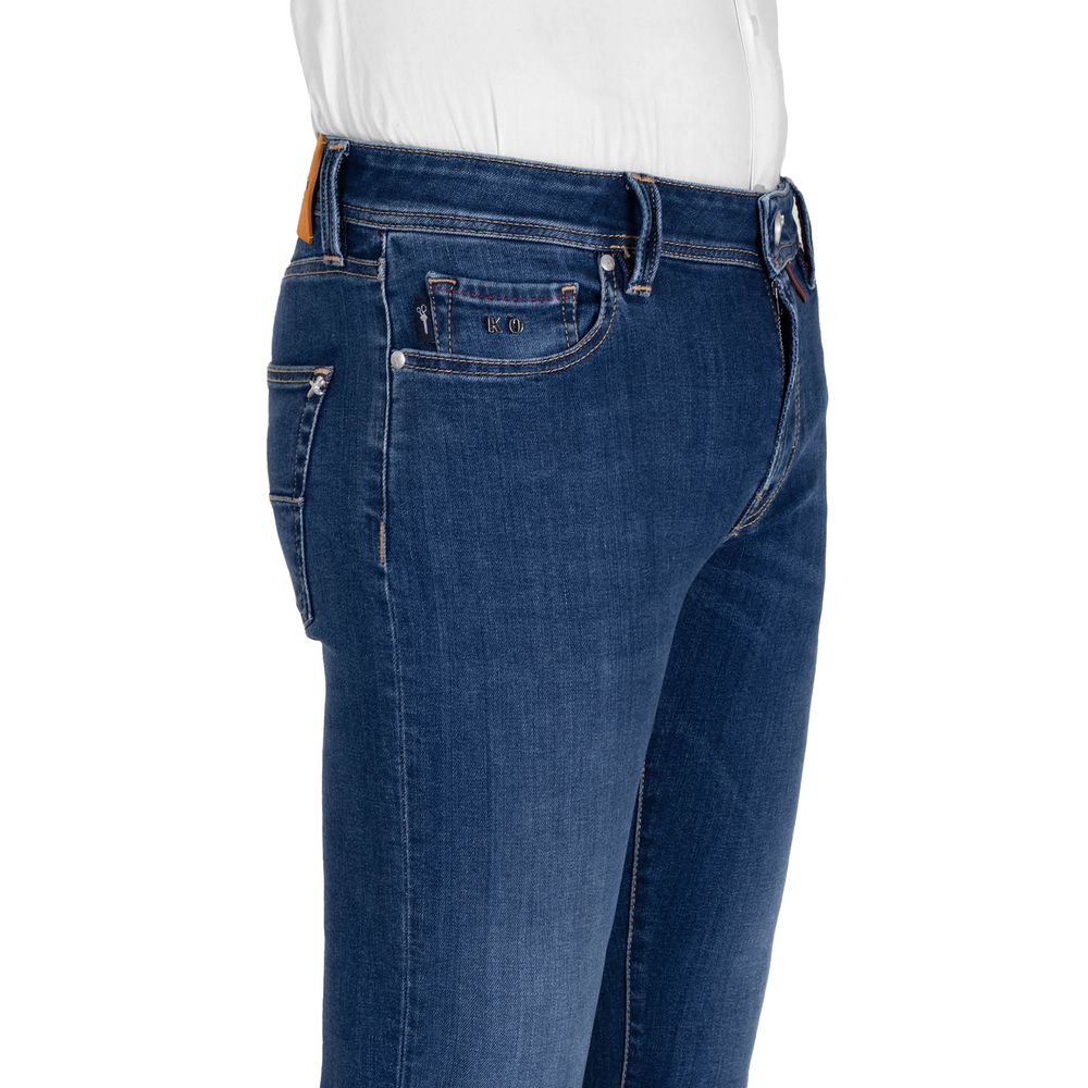 Tramarossa Navy Stretch Cotton Jeans for Sophisticated Style