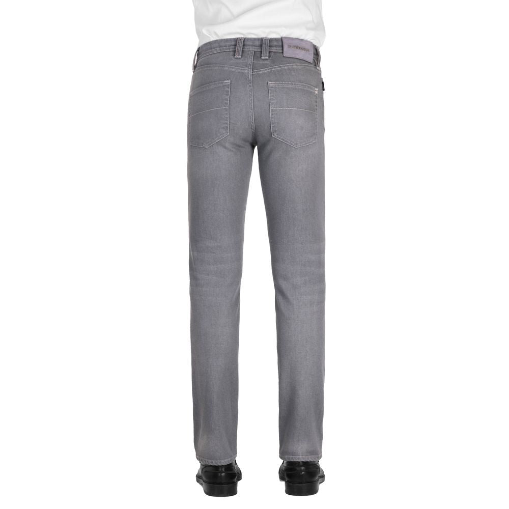 Tramarossa Gray Cotton Jeans for Elevated Style