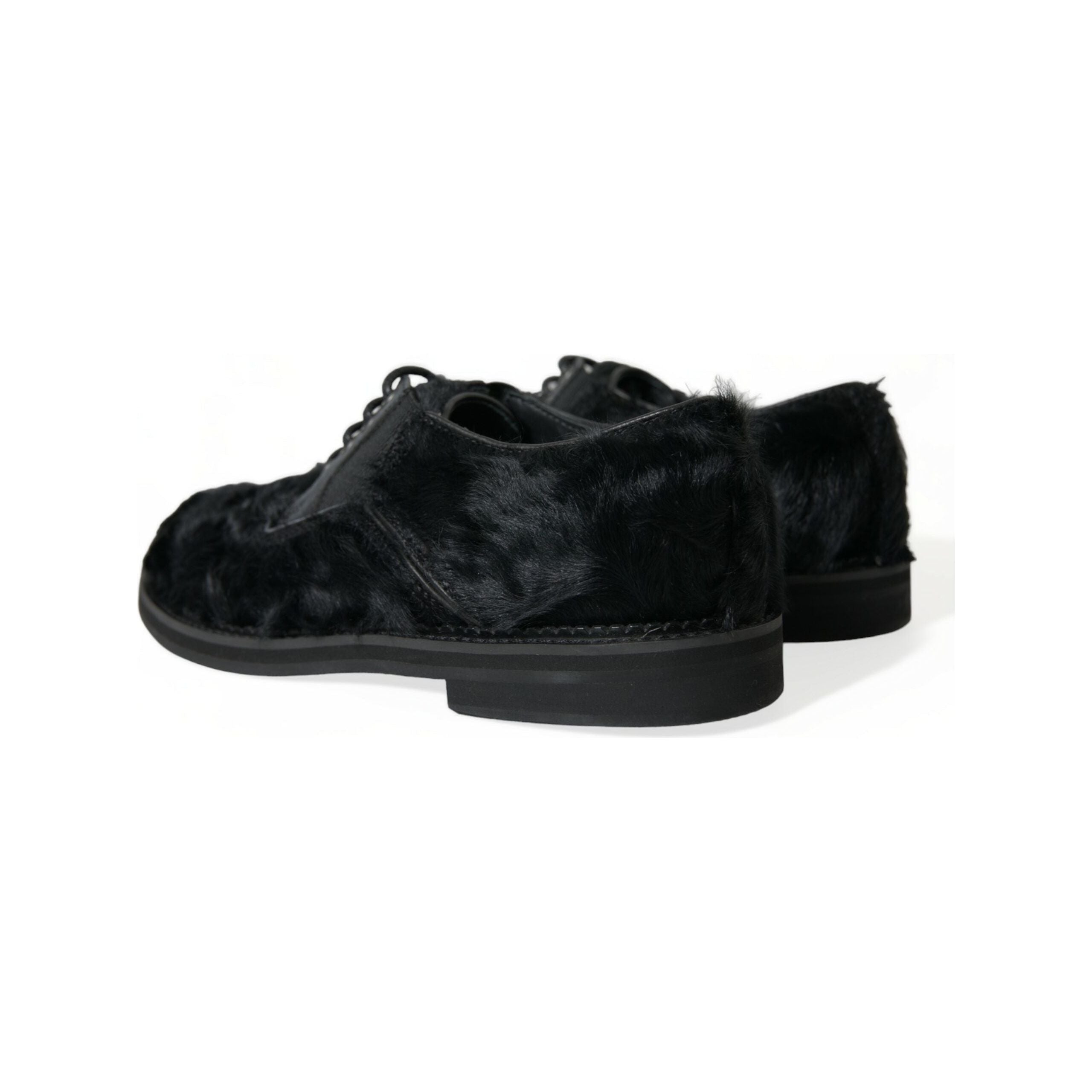 Dolce & Gabbana Black Leather Derby Dress Shoes