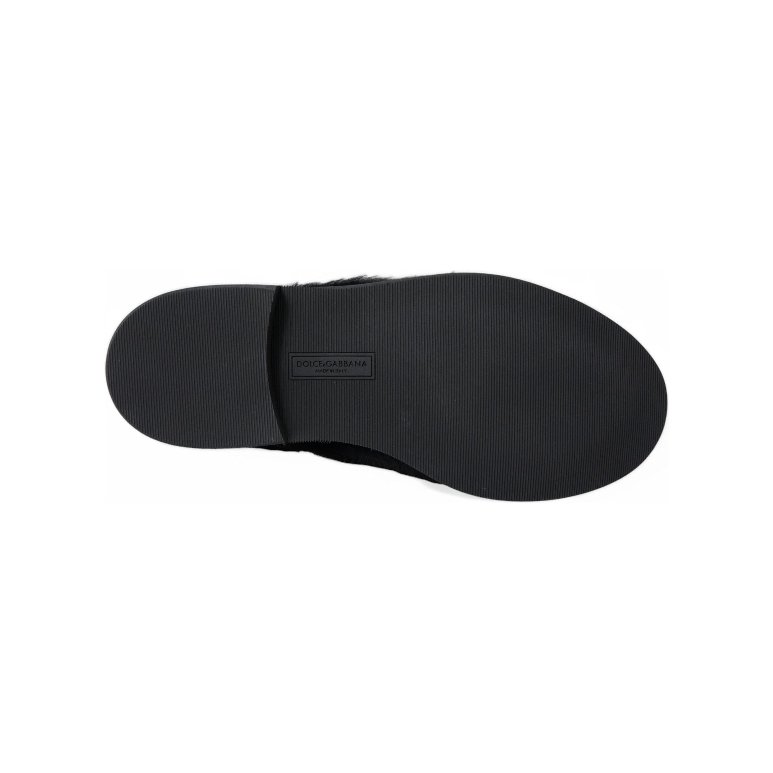 Dolce & Gabbana Black Leather Derby Dress Shoes