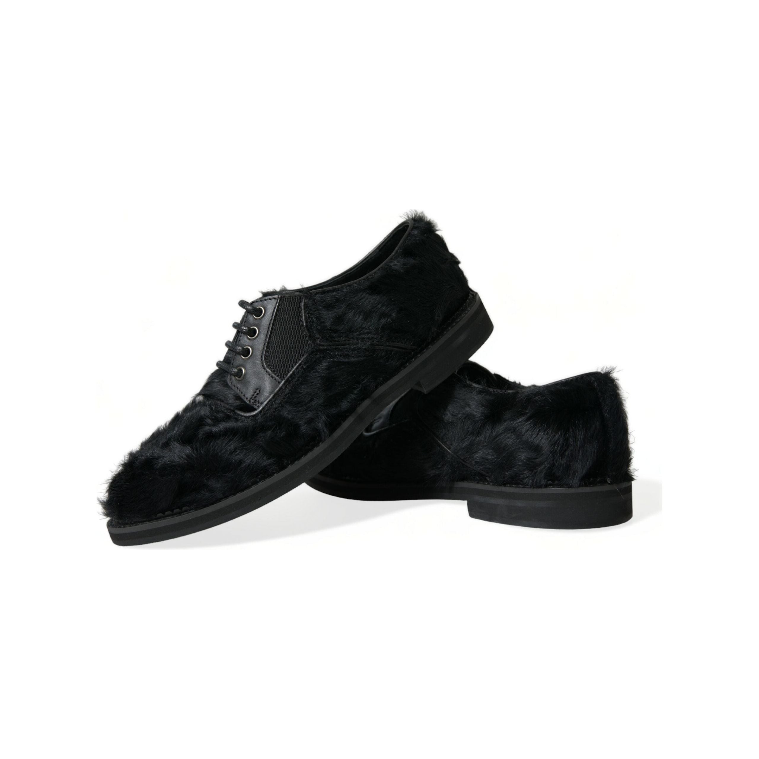 Dolce & Gabbana Black Leather Derby Dress Shoes