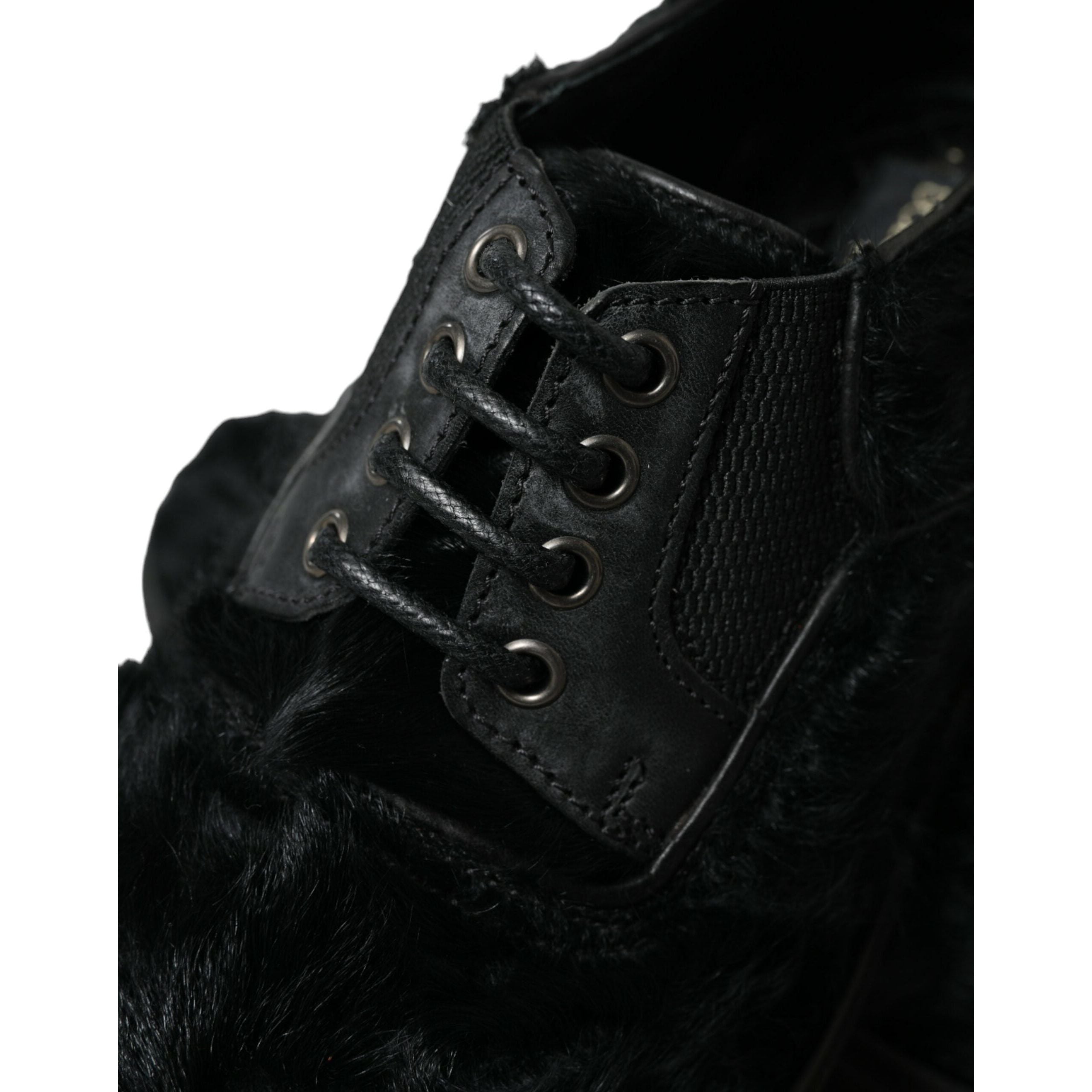 Dolce & Gabbana Black Leather Derby Dress Shoes