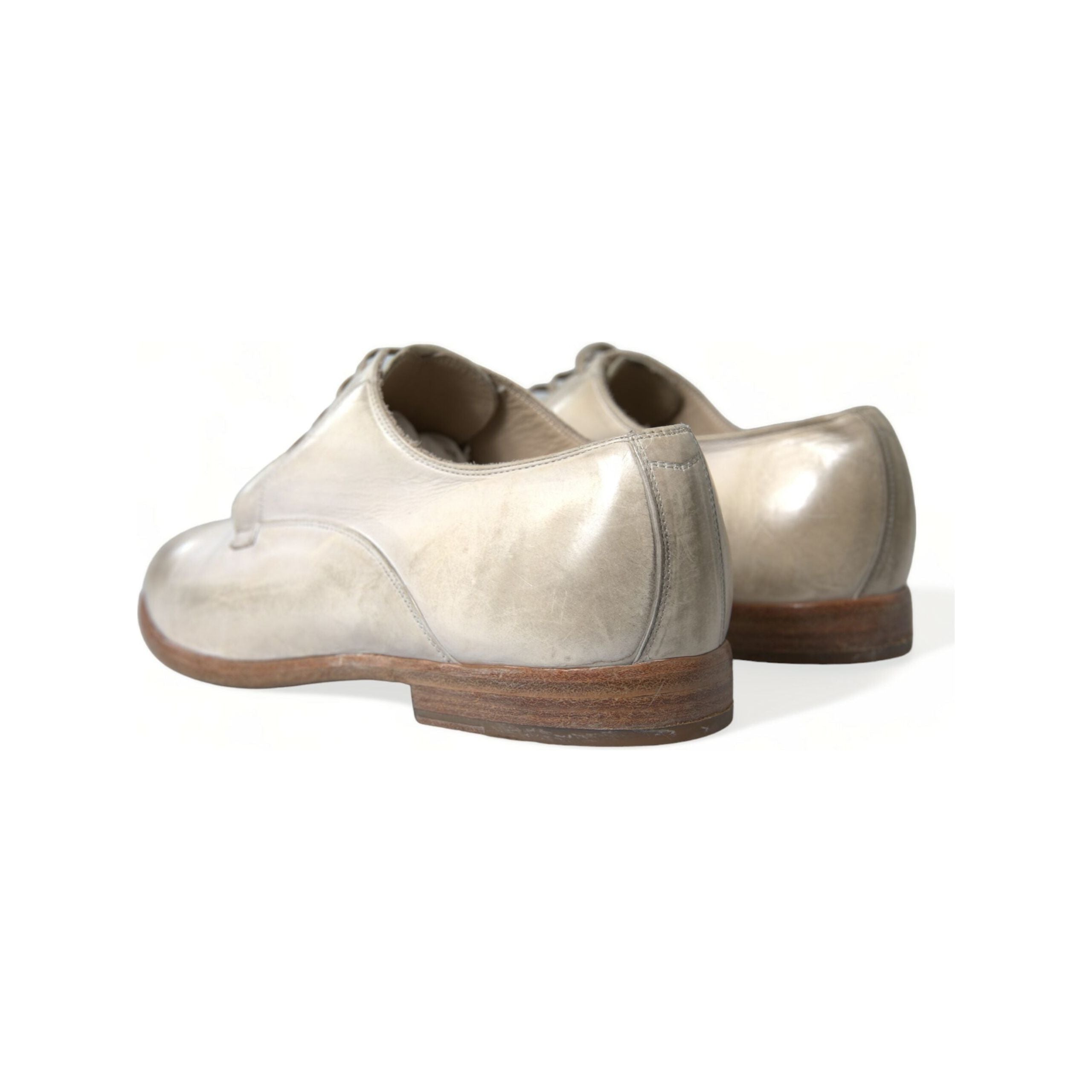 Dolce & Gabbana White Calfskin Derby Shoes