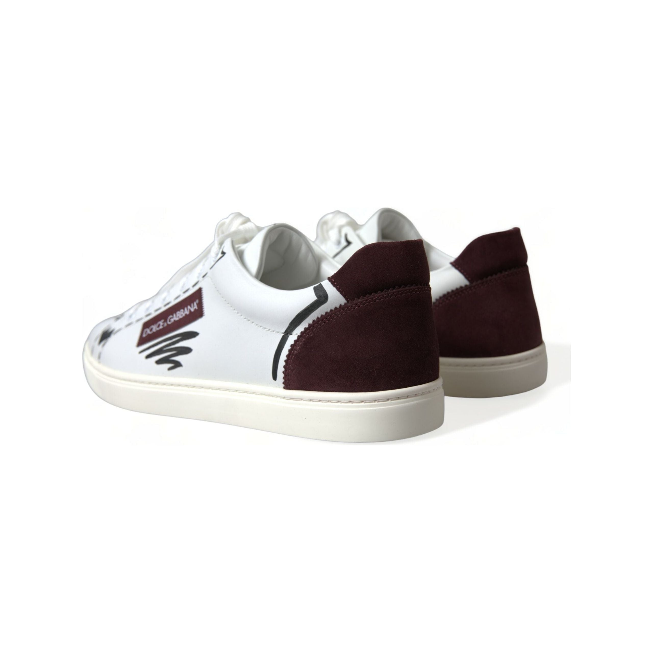 Dolce & Gabbana White Calf Leather Low Top Sneakers