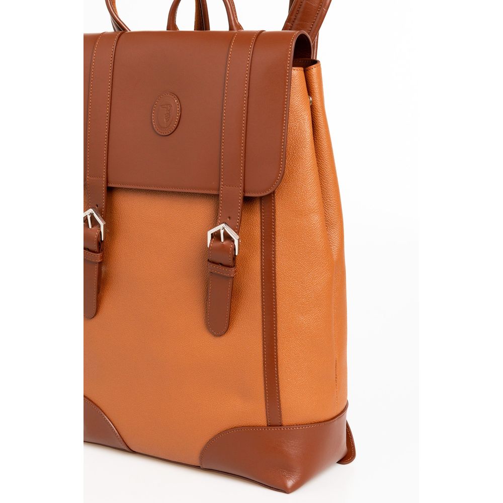 Trussardi Brown Leather Backpack for Urban Sophistication