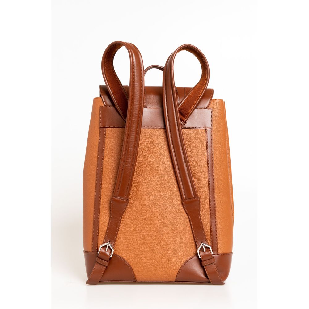 Trussardi Brown Leather Backpack for Urban Sophistication