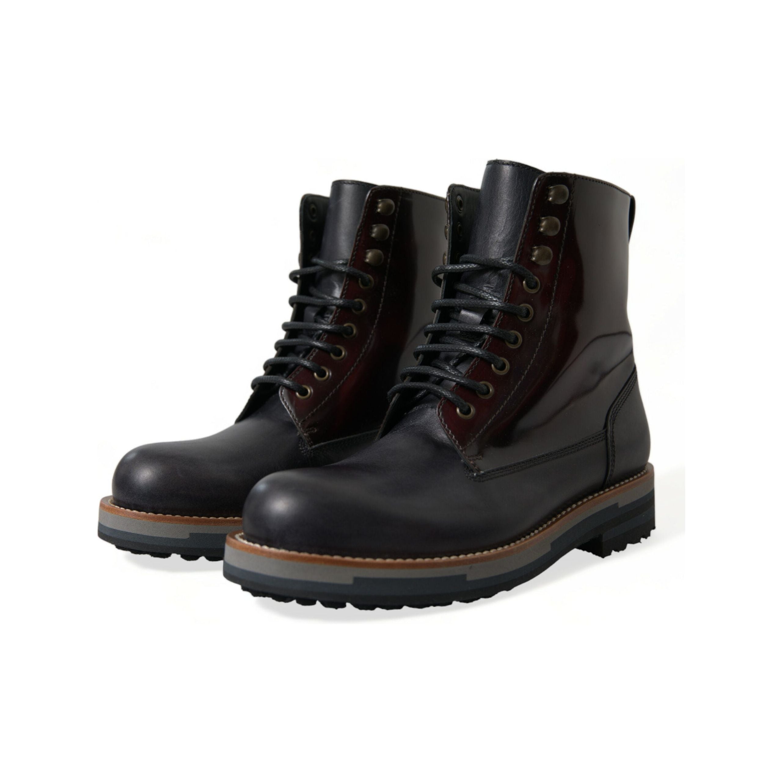 Dolce & Gabbana Maroon Patent Leather Boots for Sophistication