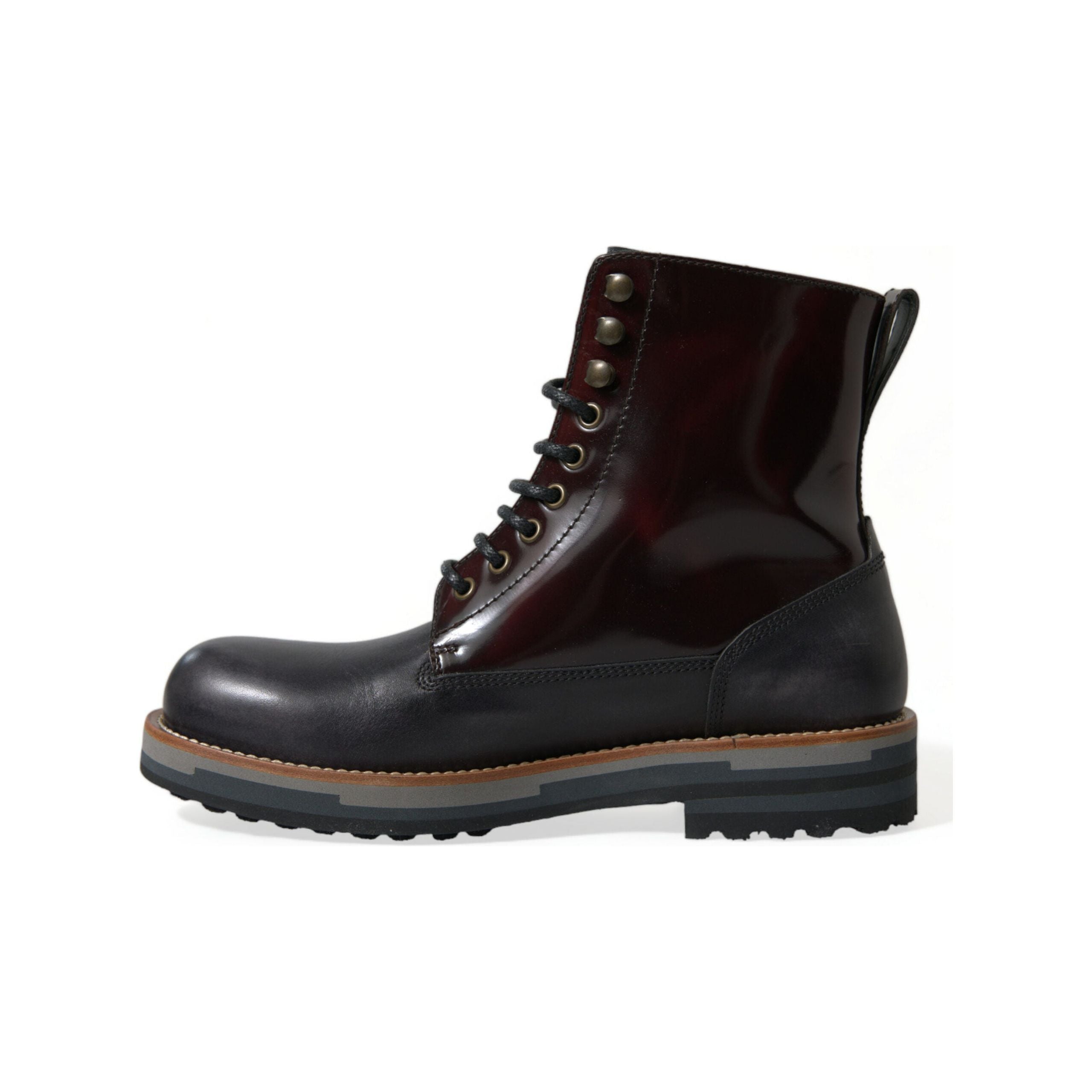 Dolce & Gabbana Maroon Patent Leather Boots for Sophistication