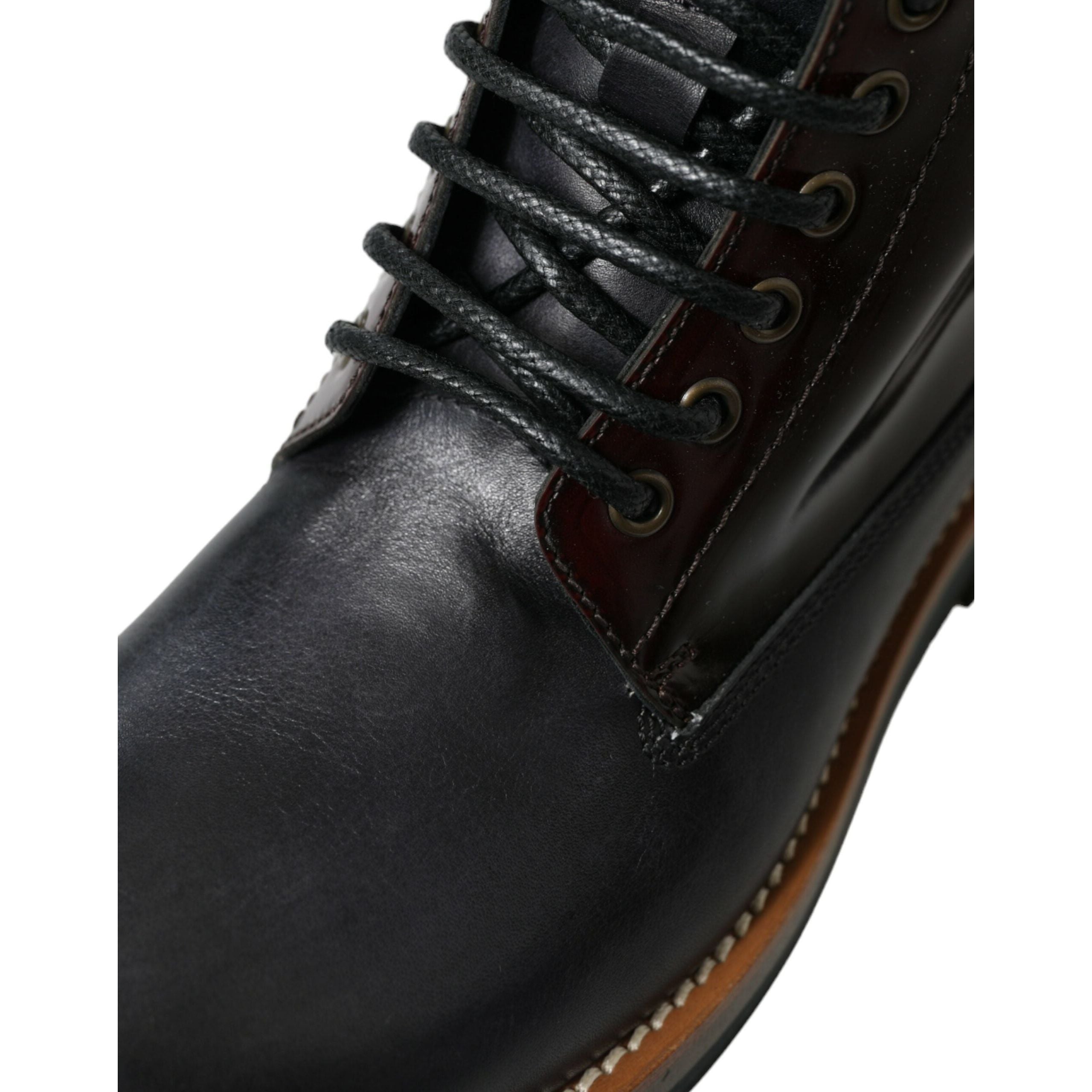 Dolce & Gabbana Maroon Patent Leather Boots for Sophistication