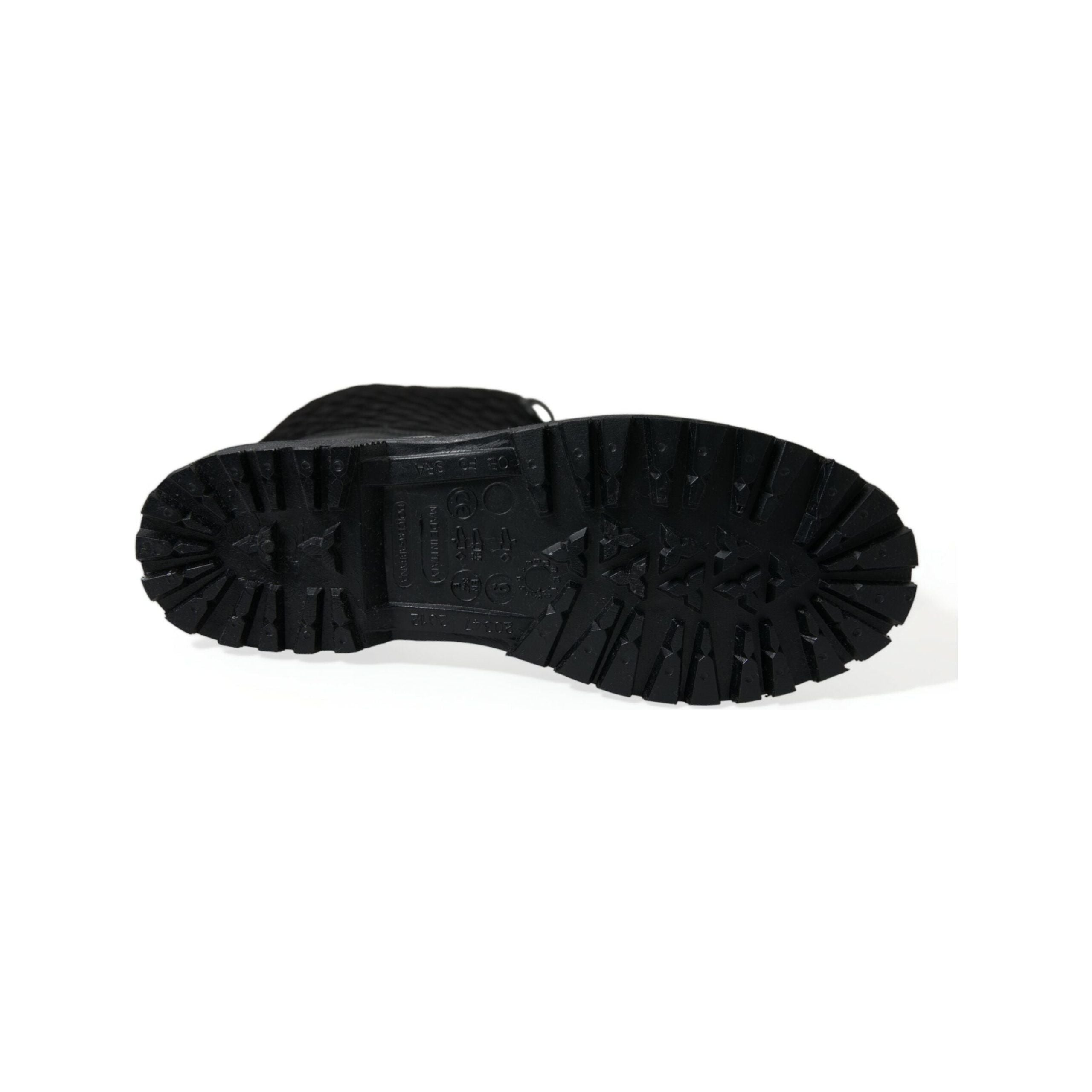 Dolce & Gabbana Black Quilted Suede Rain Boots