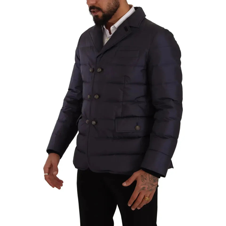 Dolce & Gabbana Dark Blue Silk Blend Jacket