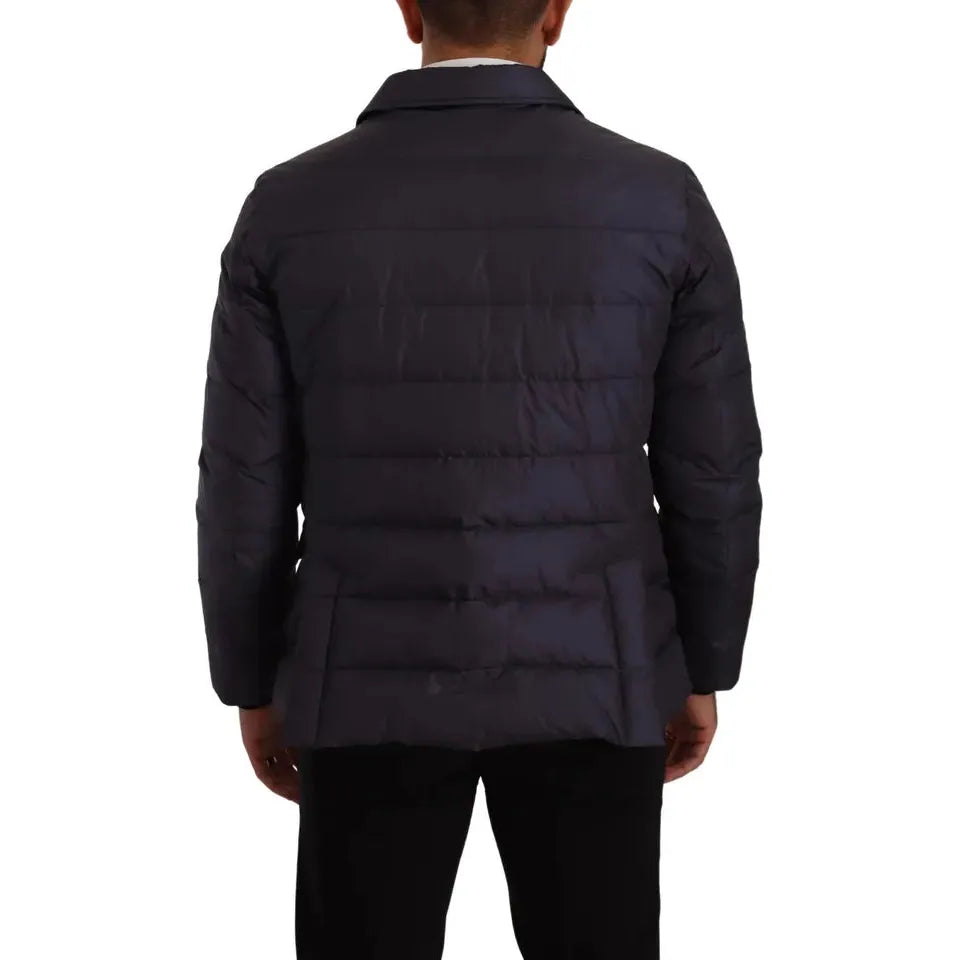 Dolce & Gabbana Dark Blue Silk Blend Jacket