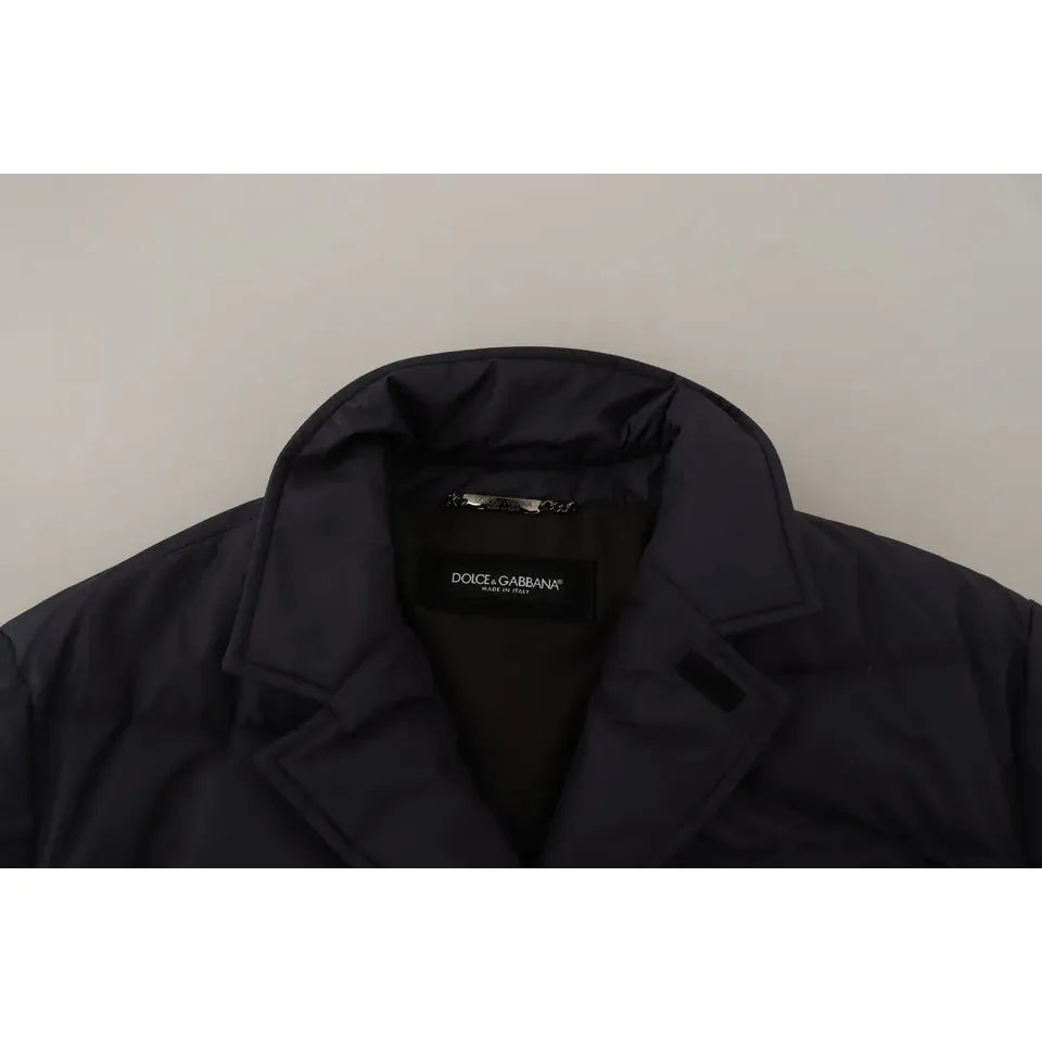 Dolce & Gabbana Dark Blue Silk Blend Jacket