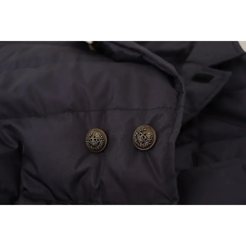 Dolce & Gabbana Dark Blue Silk Blend Jacket
