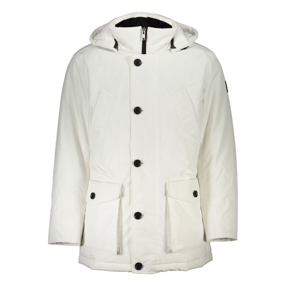 Hugo Boss White Cotton Jacket for Elevated Contemporary Style