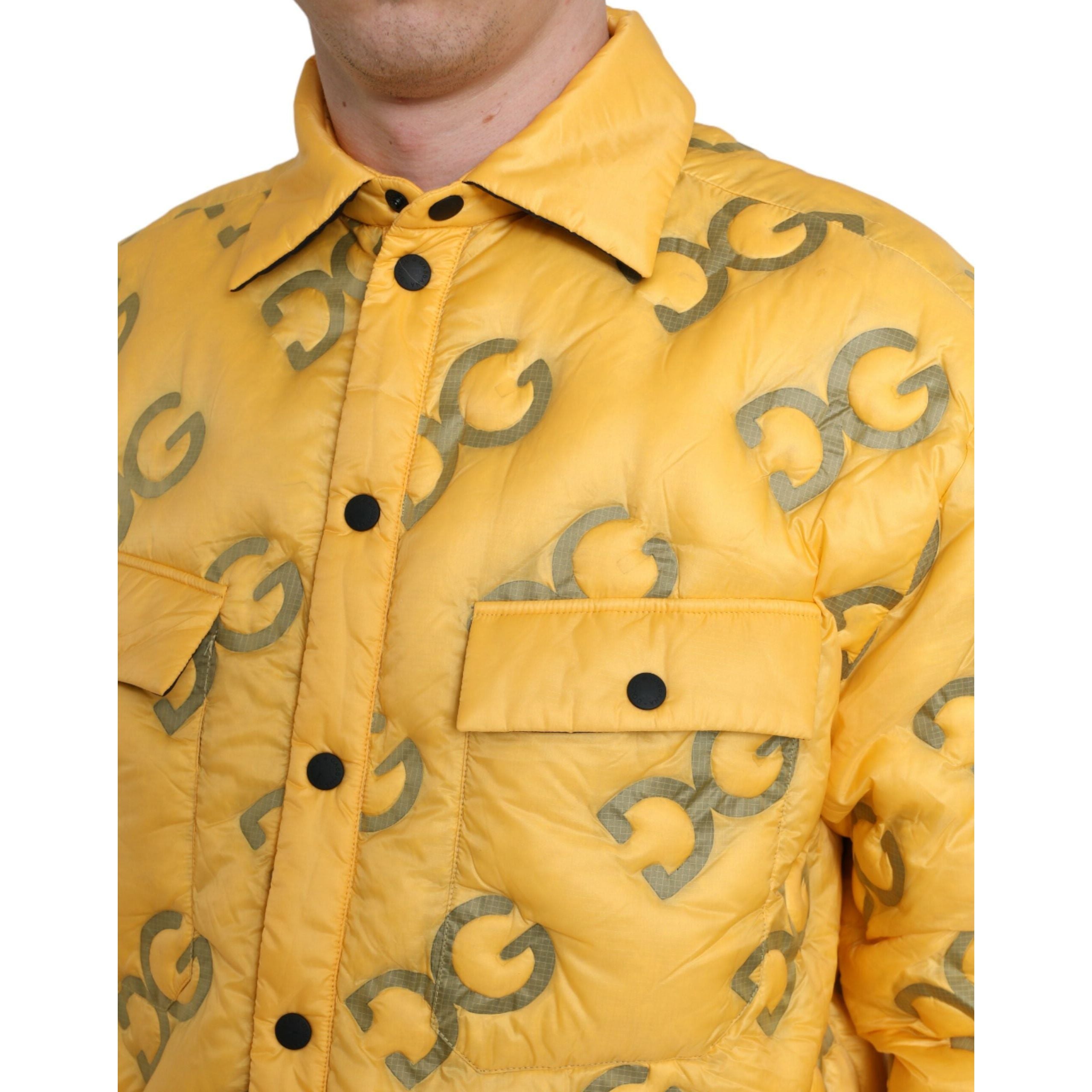 Dolce & Gabbana Yellow Nylon Padded Blouson Jacket Luxe