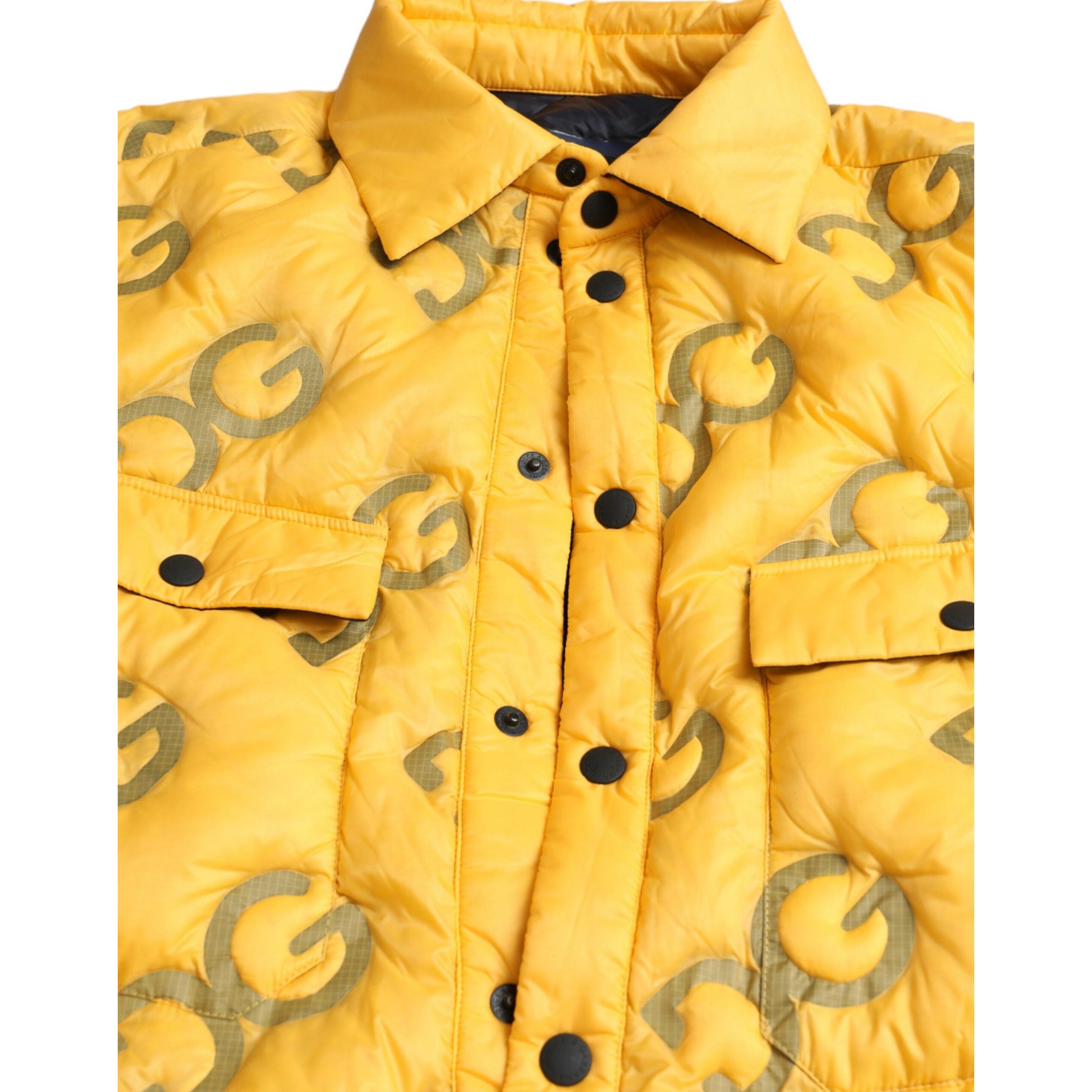 Dolce & Gabbana Yellow Nylon Padded Blouson Jacket Luxe