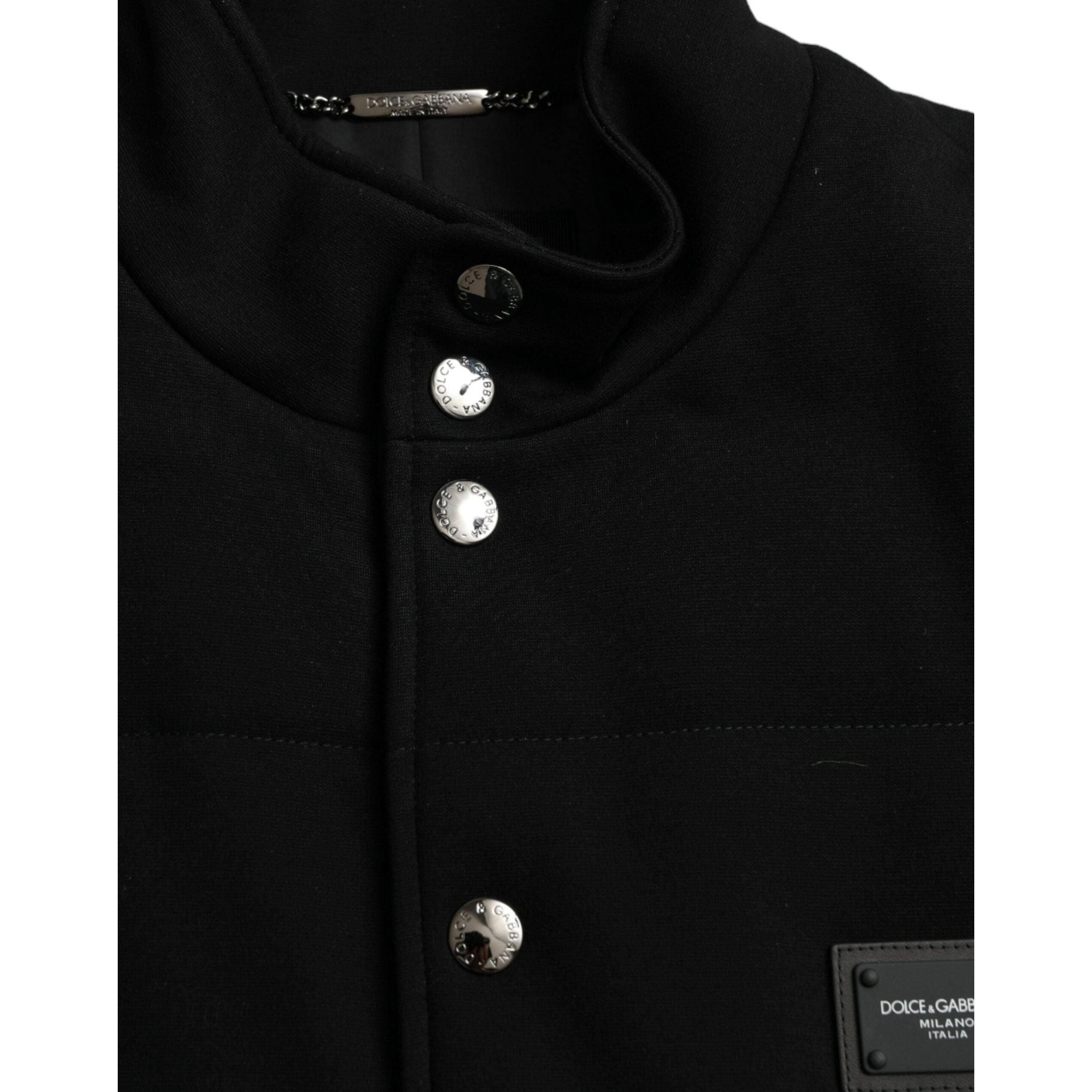 Dolce & Gabbana Black Rayon Sleeveless Vest Jacket