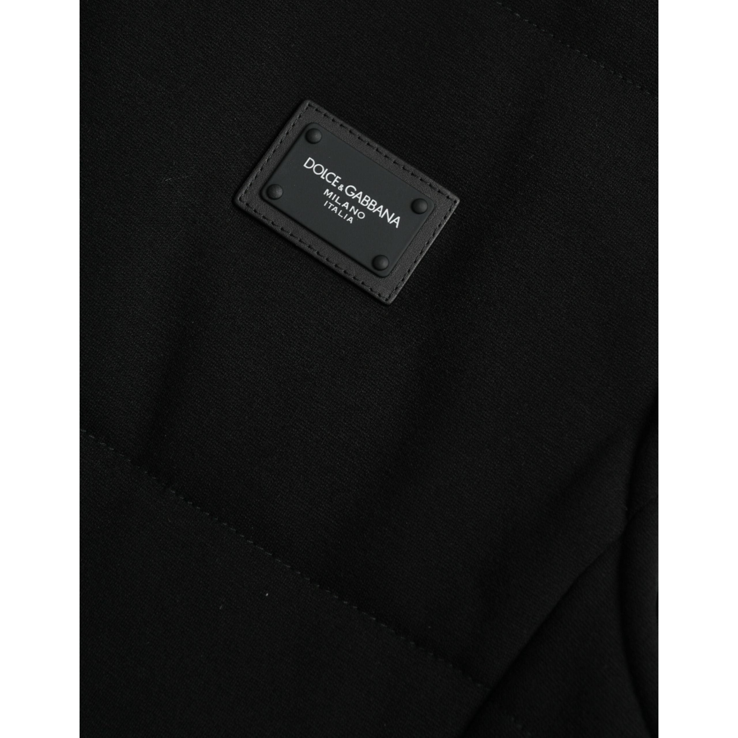 Dolce & Gabbana Black Rayon Sleeveless Vest Jacket