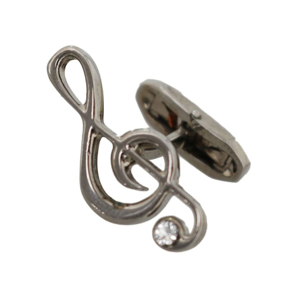 Dolce & Gabbana Silver Brass Tremble Clef Cufflinks