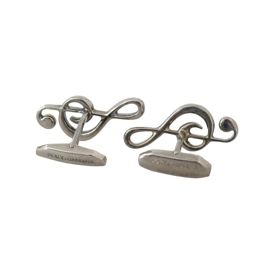 Dolce & Gabbana Silver Brass Tremble Clef Cufflinks