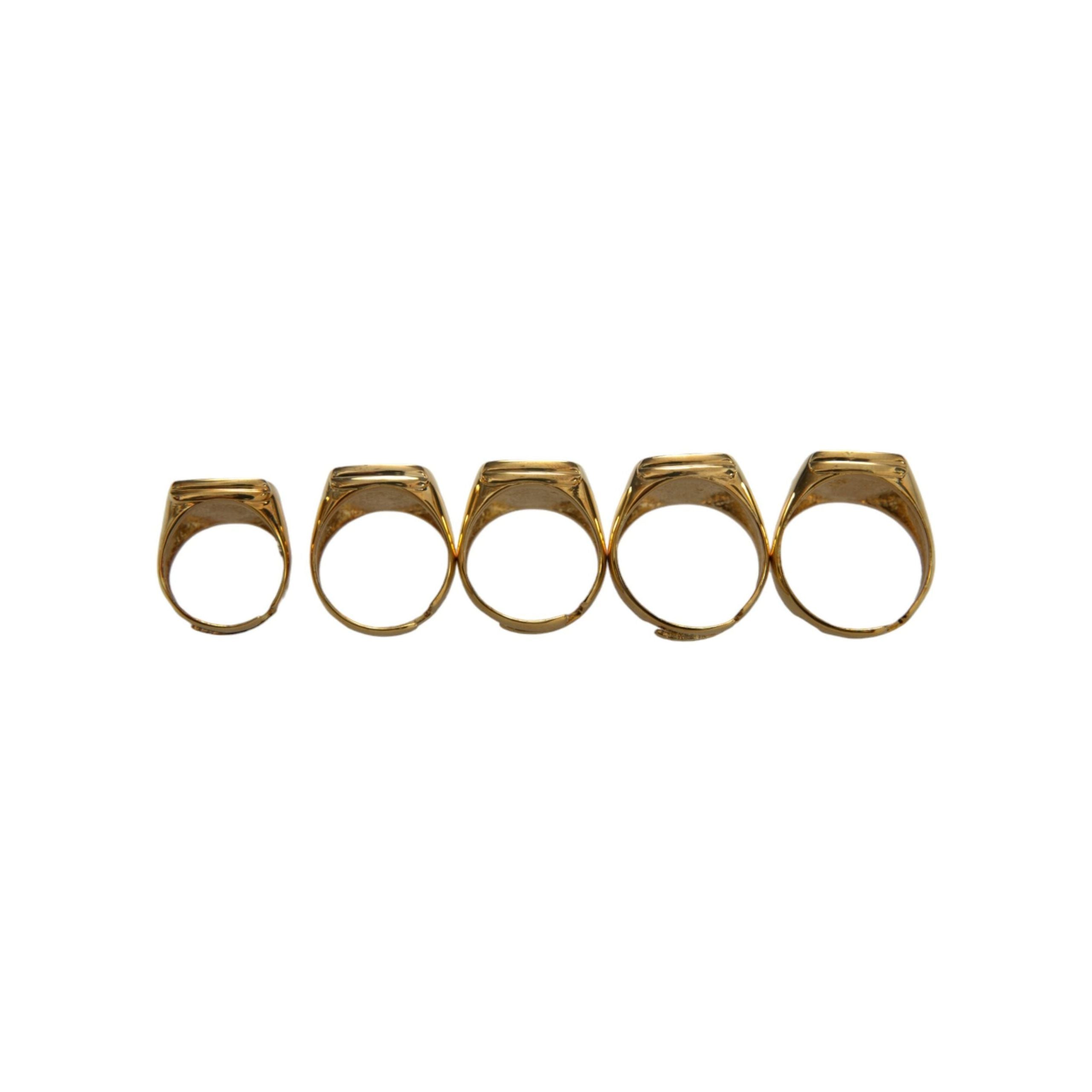 Dolce & Gabbana Gold Brass ROYAL Enamel Set of 5 Ring