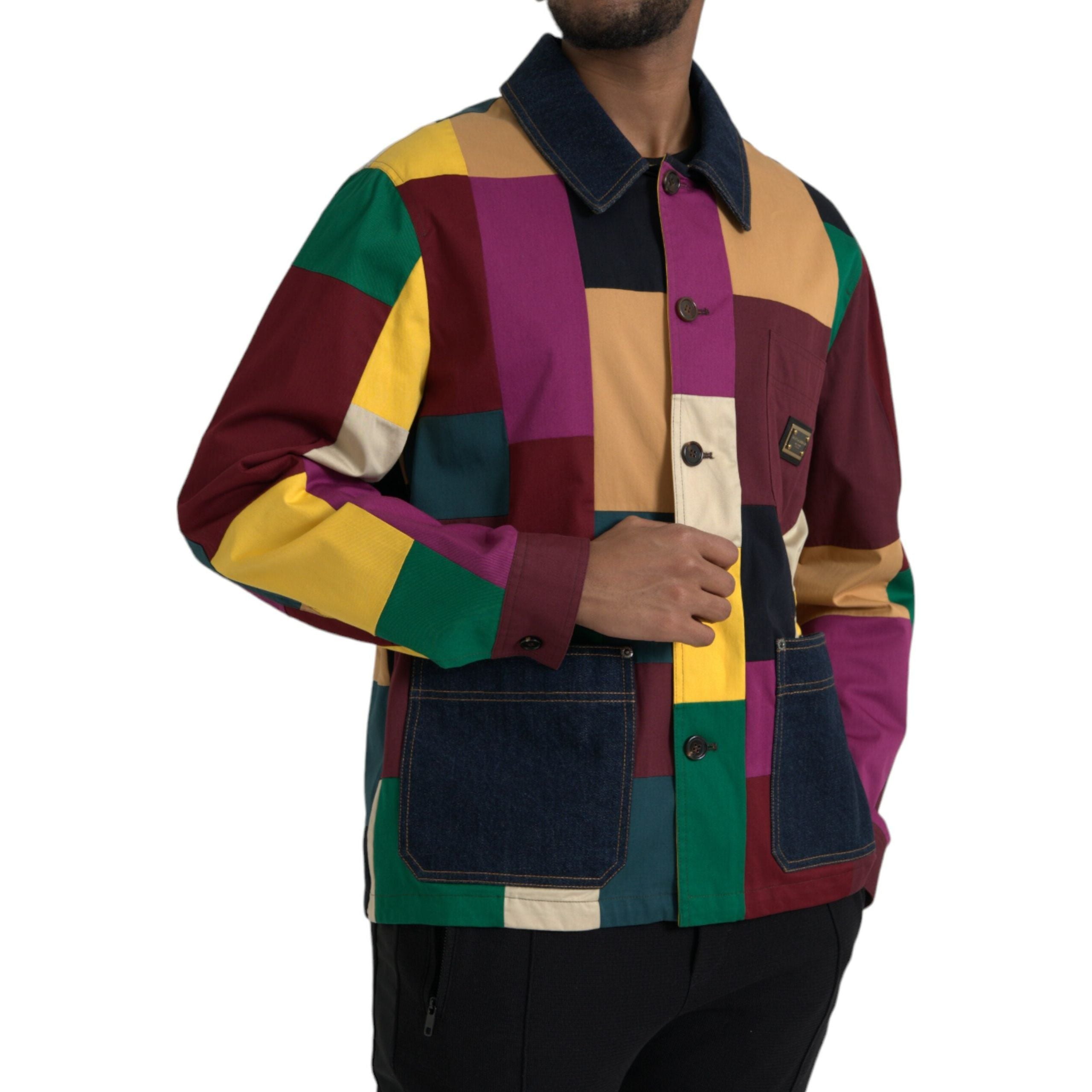 Dolce & Gabbana Multicolor Cotton Patchwork Jacket