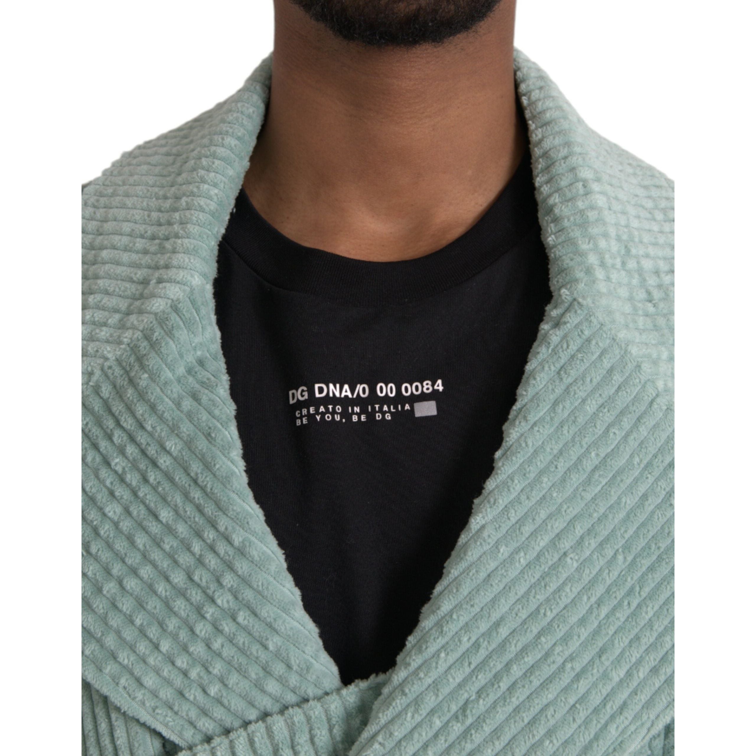 Dolce & Gabbana Blue Cotton Corduroy Jacket