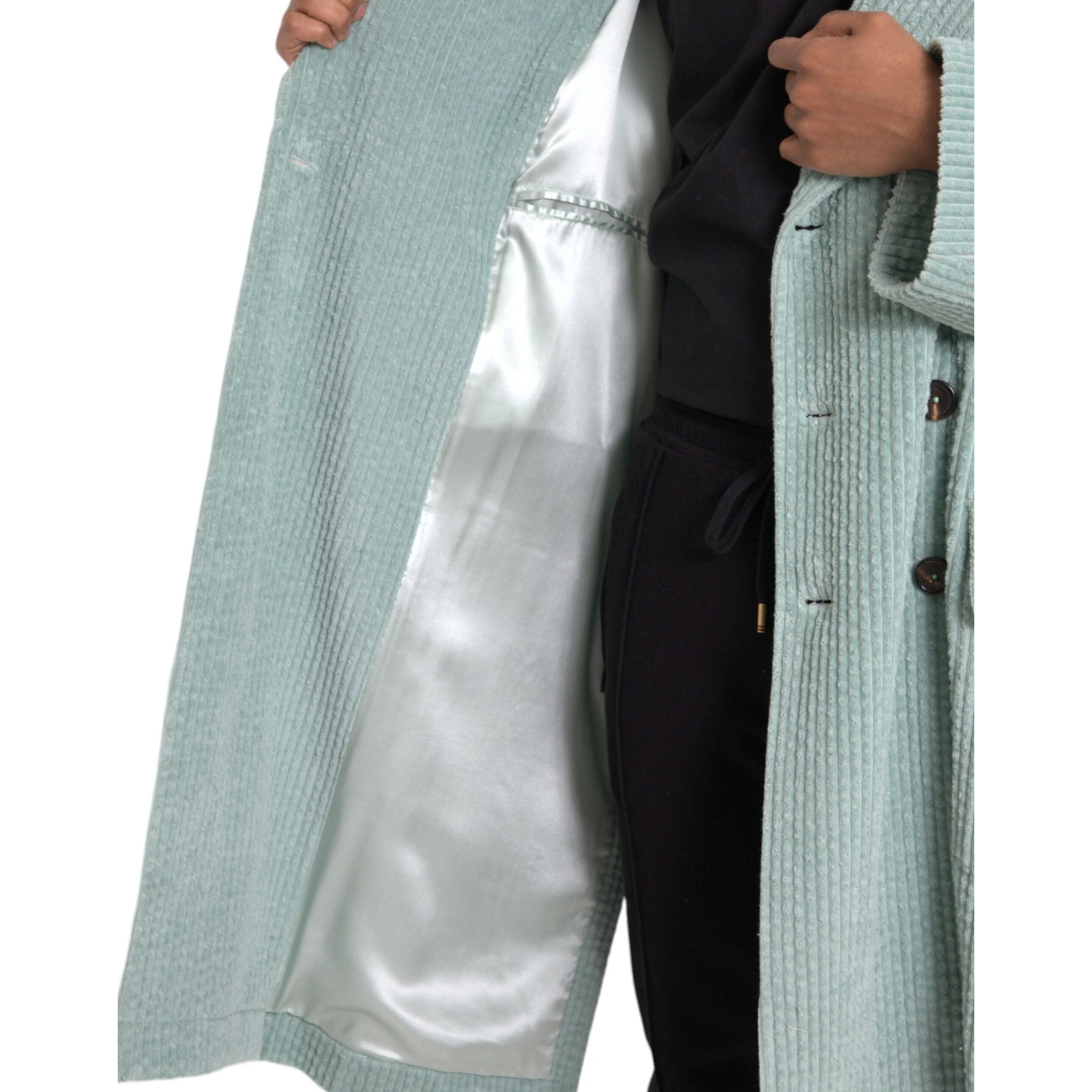 Dolce & Gabbana Blue Cotton Corduroy Jacket