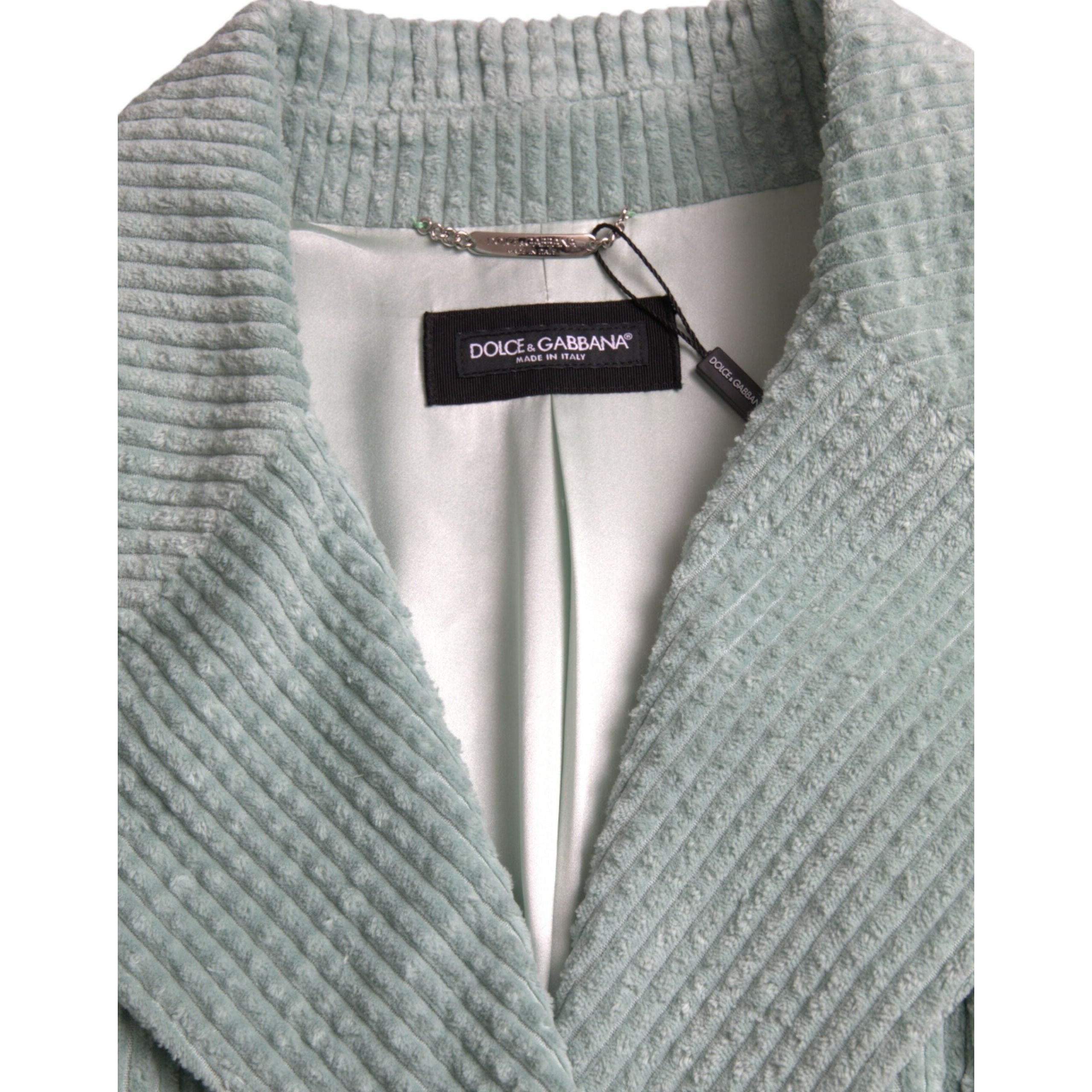 Dolce & Gabbana Blue Cotton Corduroy Jacket