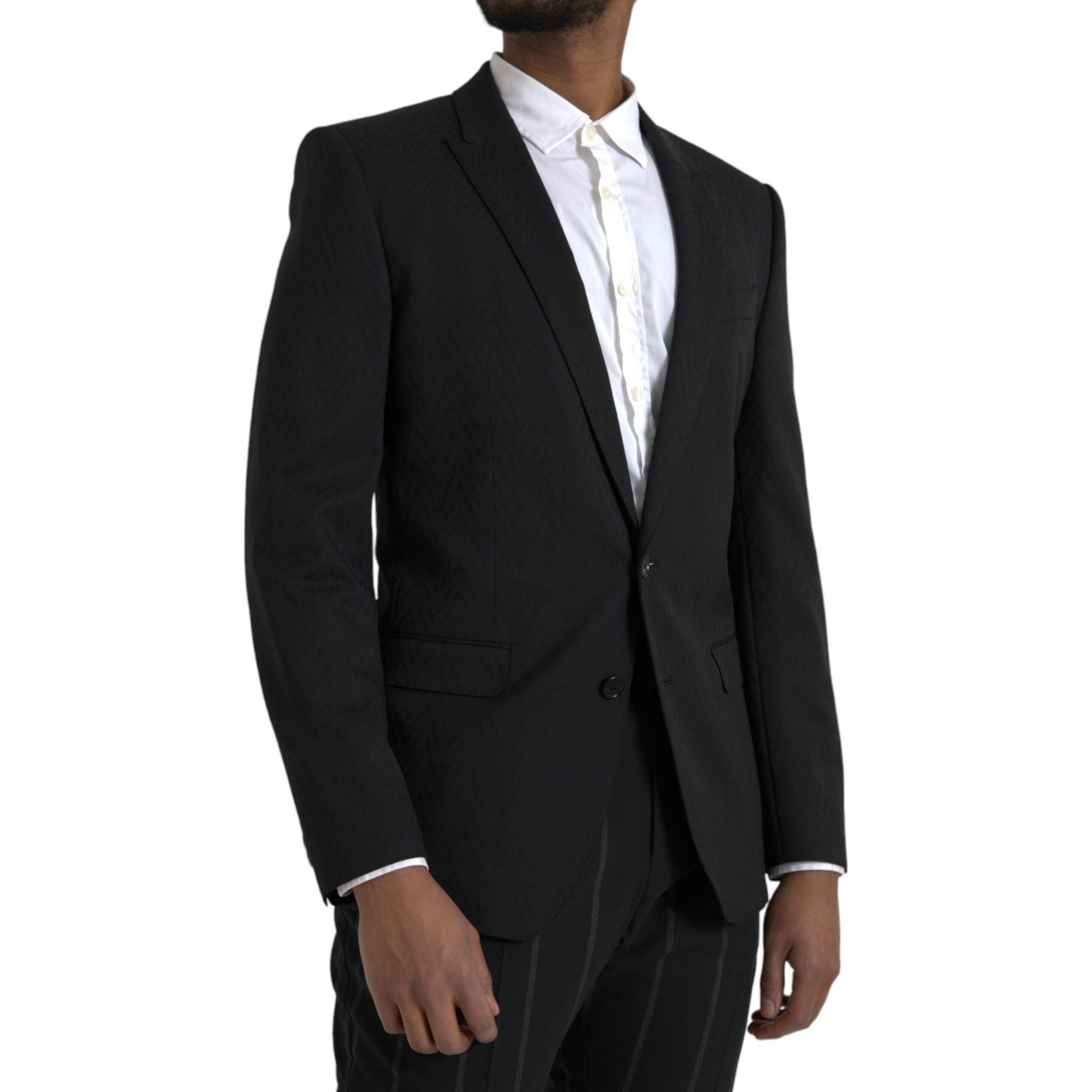 Dolce & Gabbana Black MARTINI Slim Fit Jacket Coat Blazer