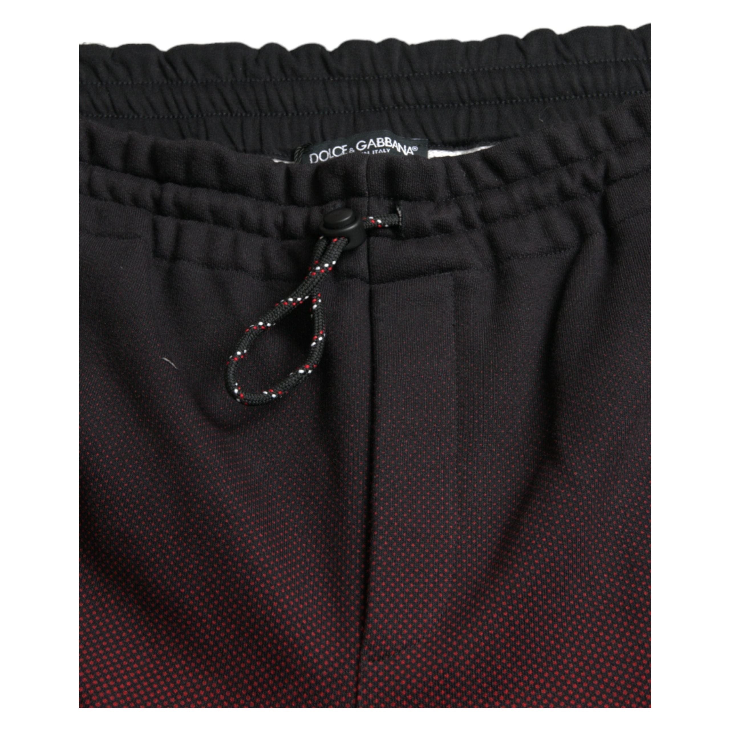 Dolce & Gabbana Red Leopard Print Cotton Bermuda Shorts