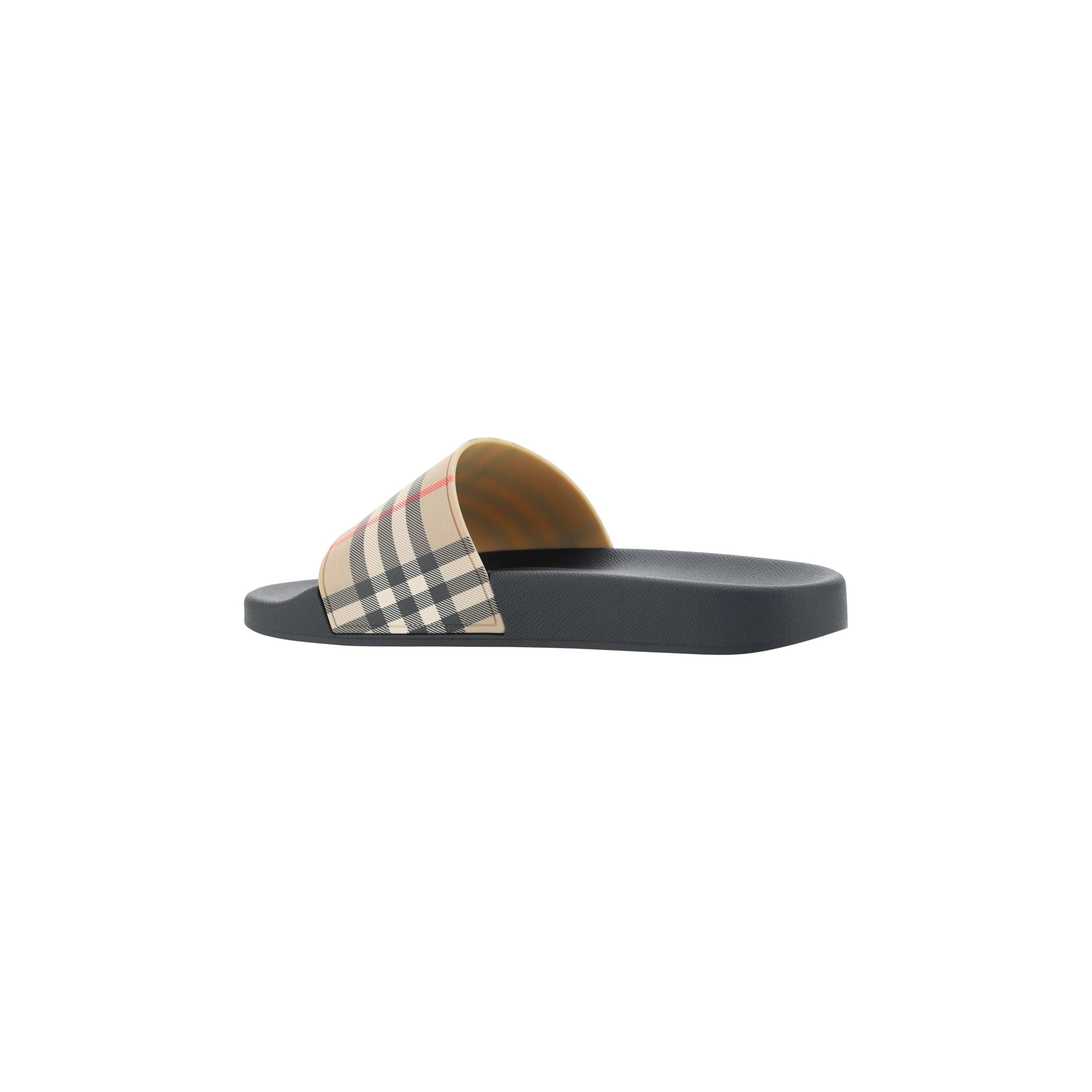 Burberry Brown Rubber Slides Sandals with Iconic Design
