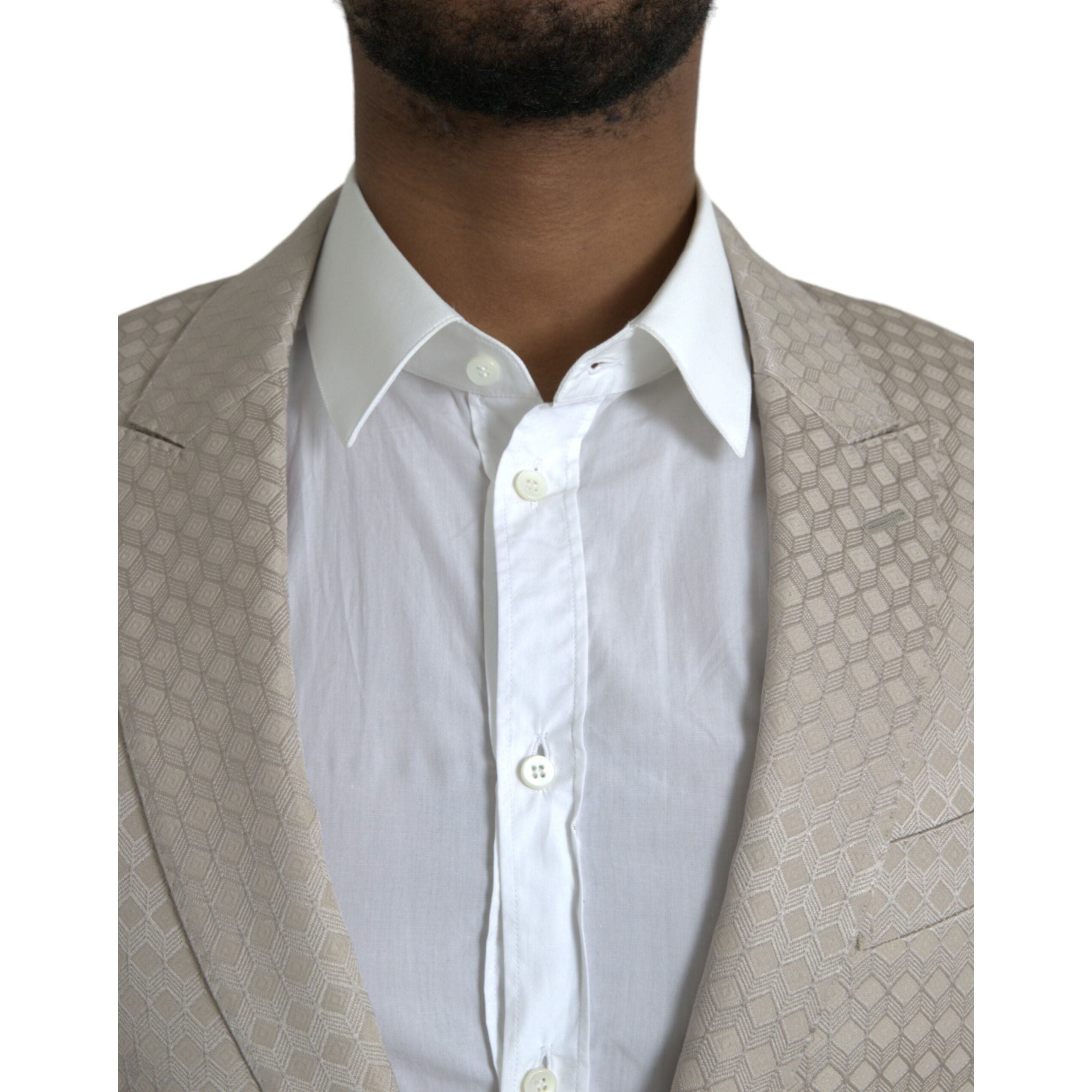 Dolce & Gabbana Beige MARTINI Wool Blend Coat Blazer