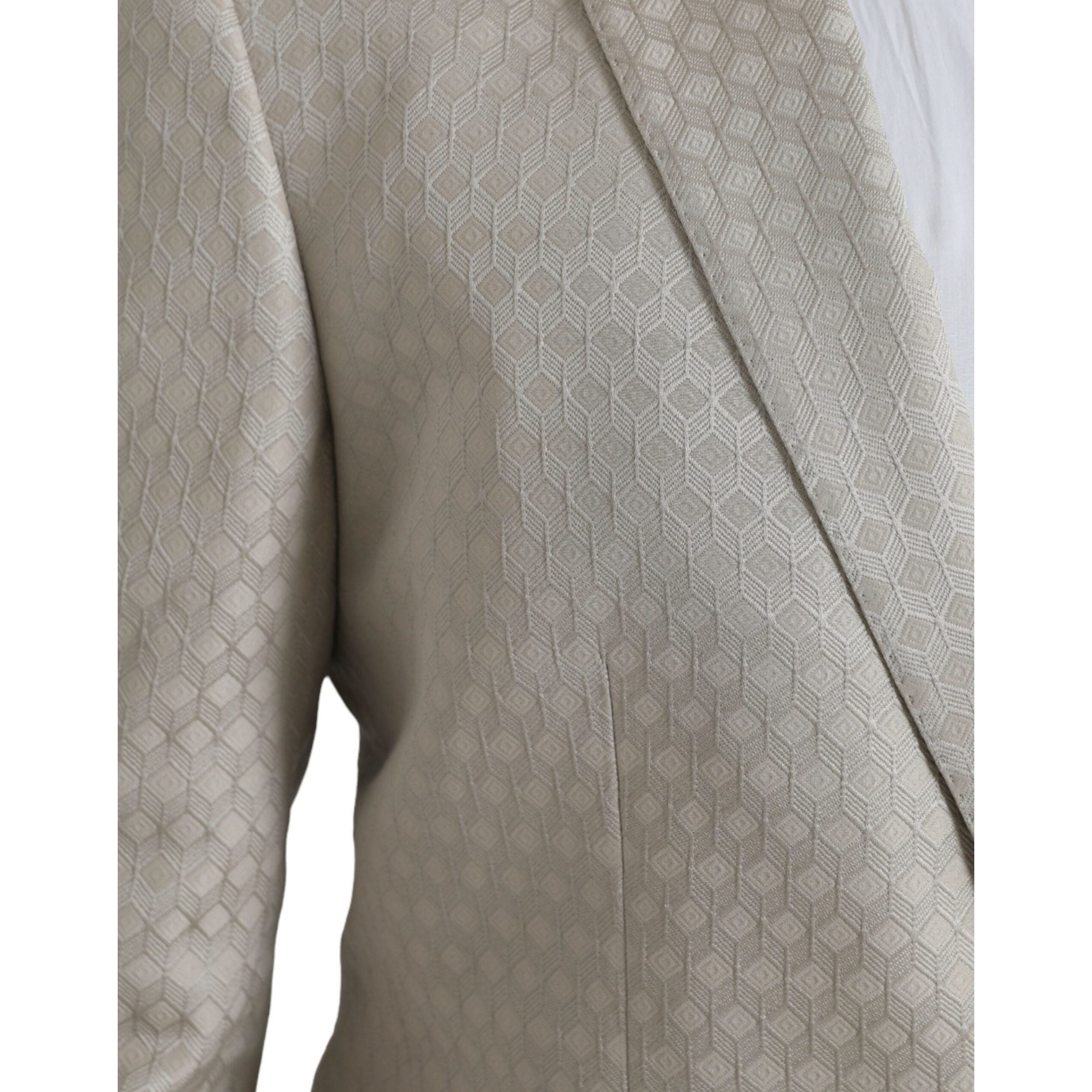 Dolce & Gabbana Beige MARTINI Wool Blend Coat Blazer