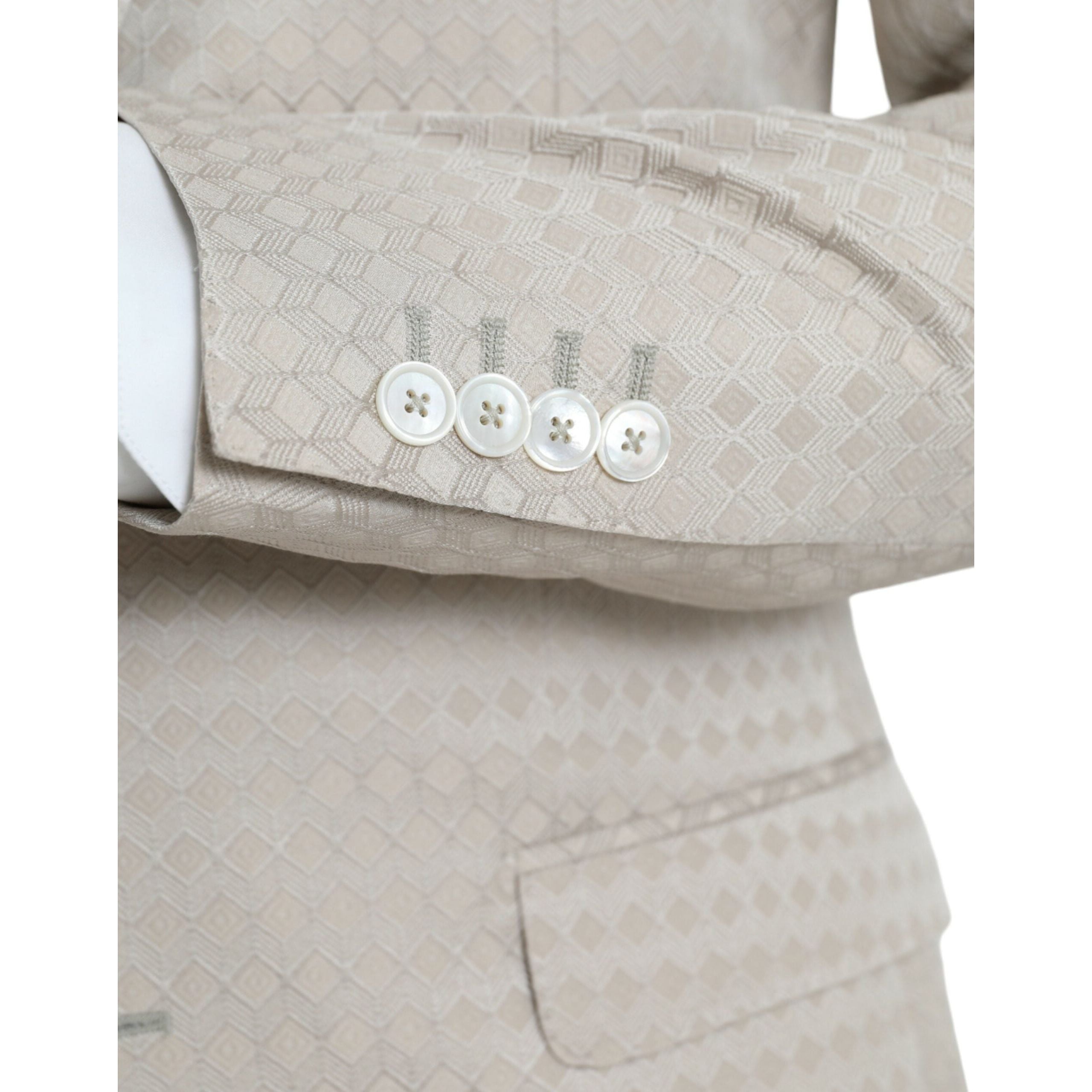 Dolce & Gabbana Beige MARTINI Wool Blend Coat Blazer