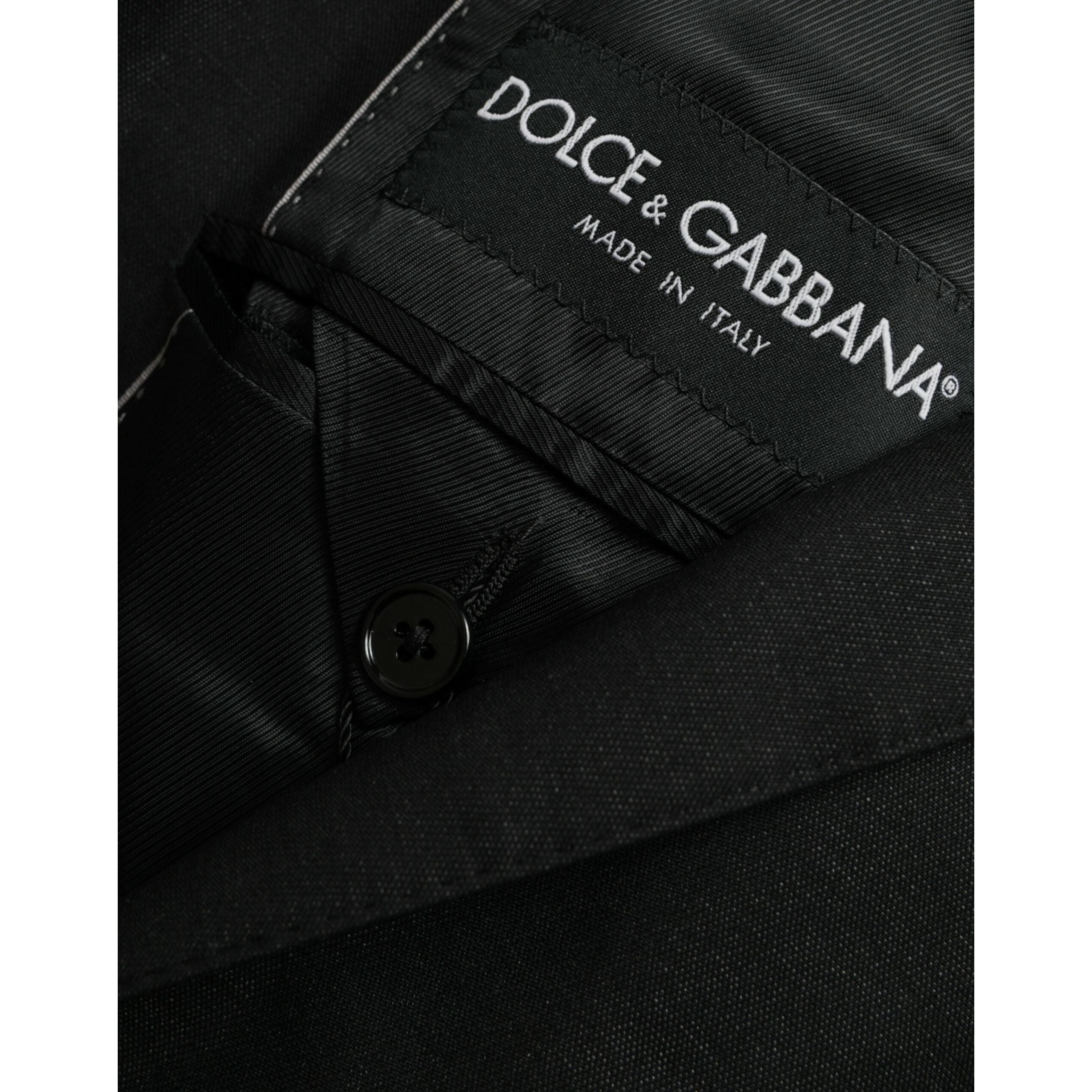 Dolce & Gabbana Black Wool Notch Single Breasted Coat Blazer