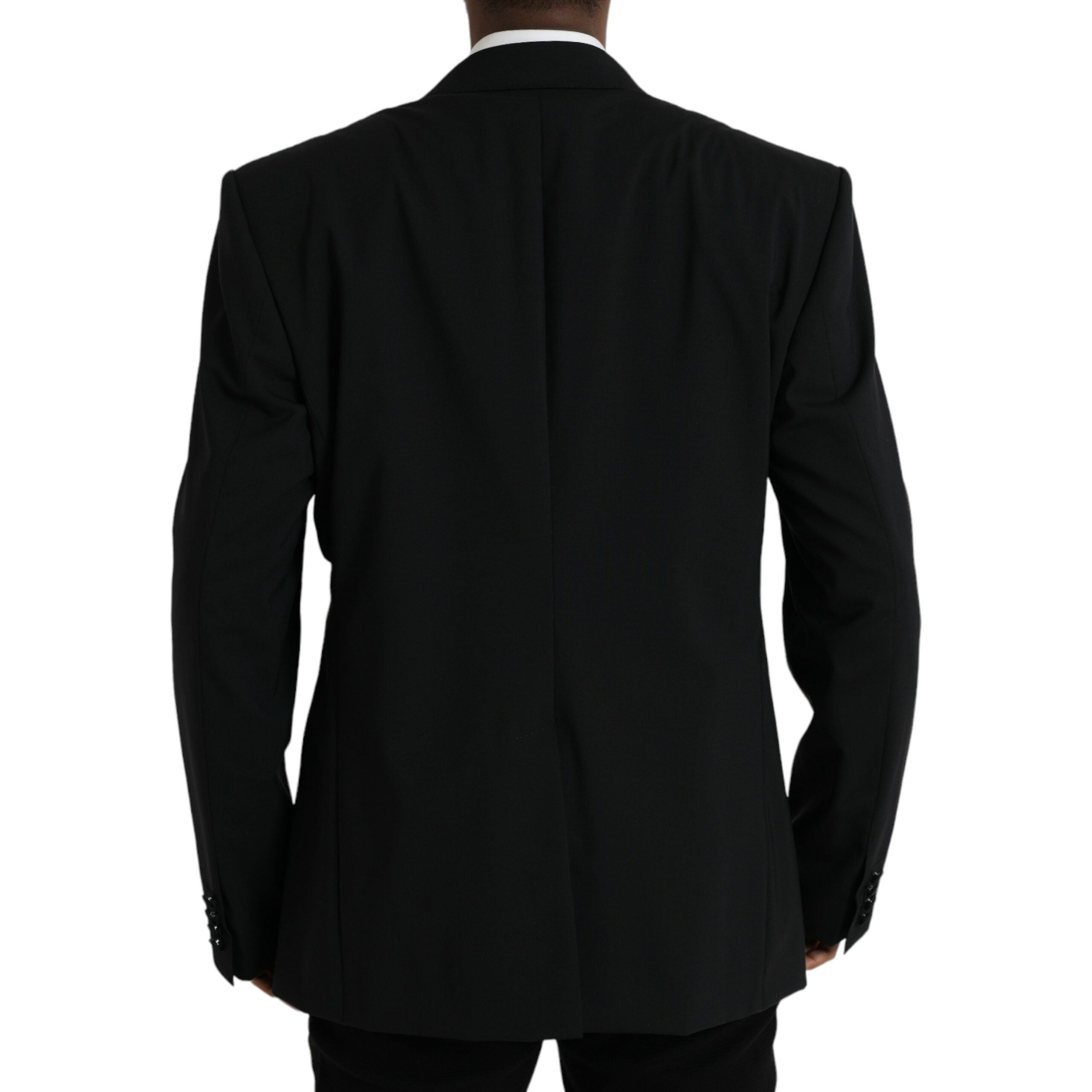 Dolce & Gabbana Black Wool Blazer Coat