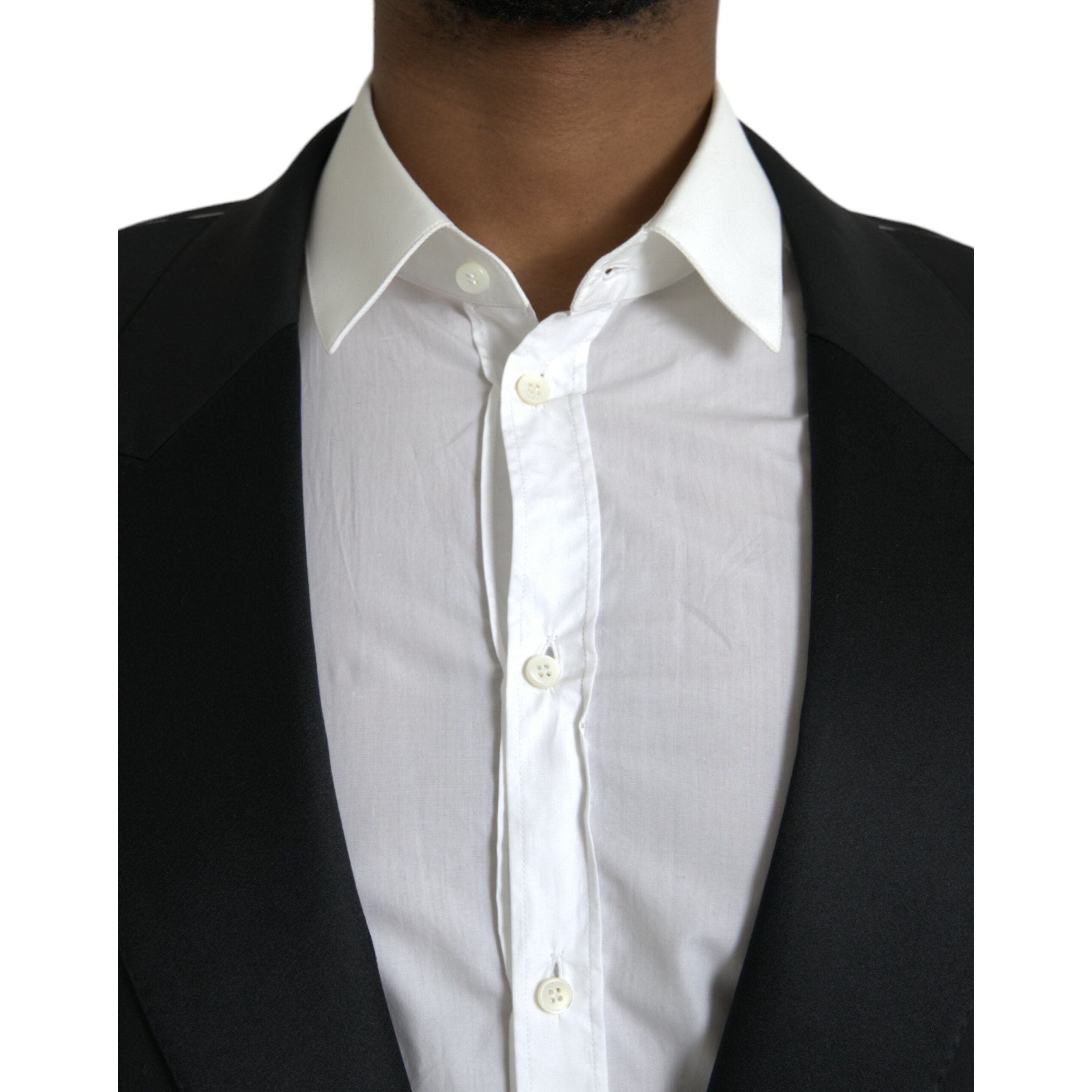 Dolce & Gabbana Black Wool Blazer Coat