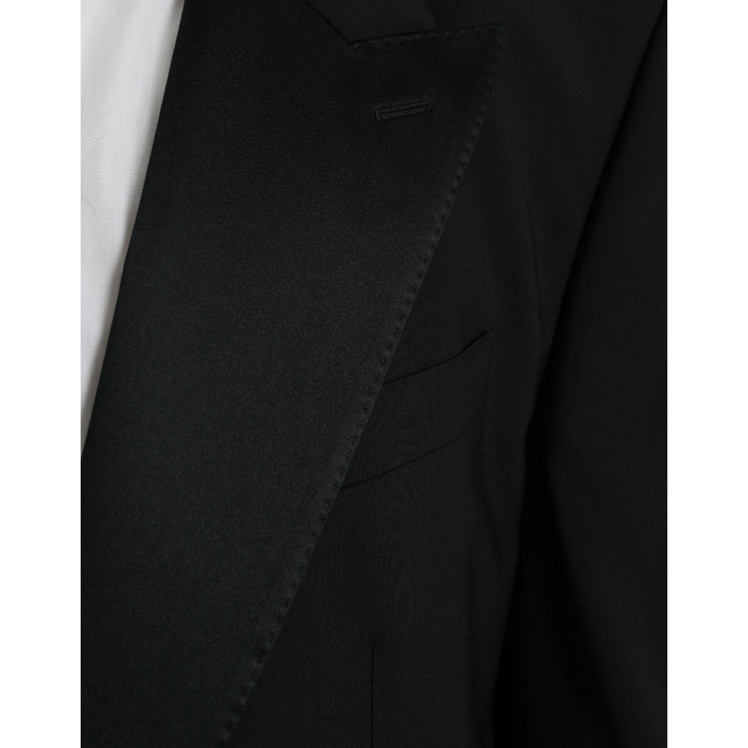 Dolce & Gabbana Black Wool Blazer Coat