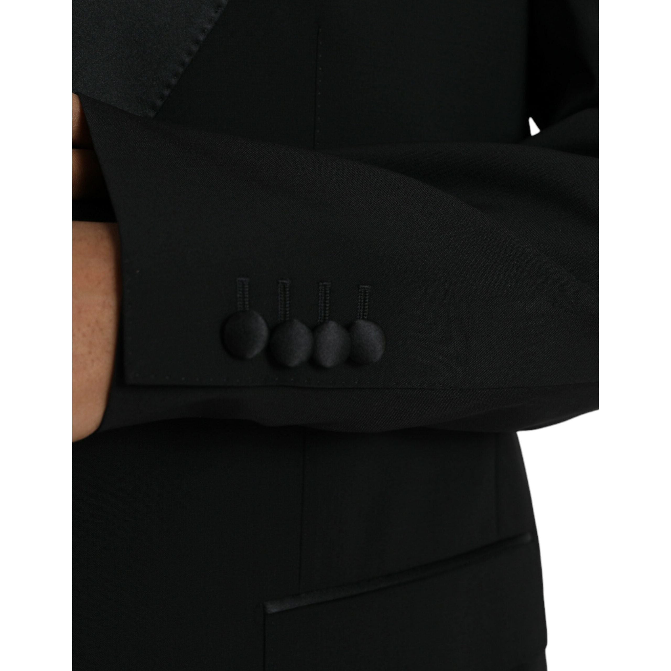 Dolce & Gabbana Black Wool Blazer Coat