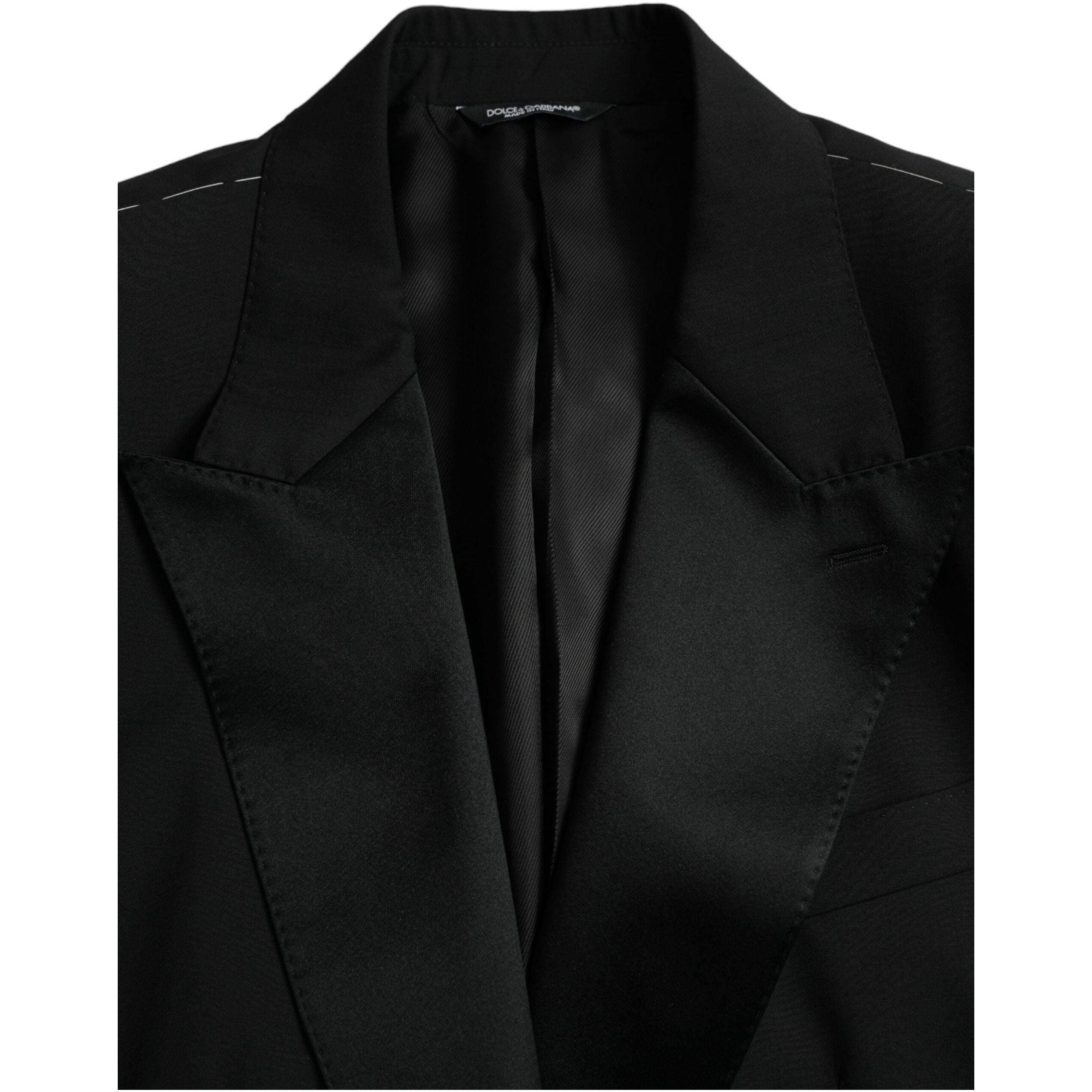 Dolce & Gabbana Black Wool Blazer Coat