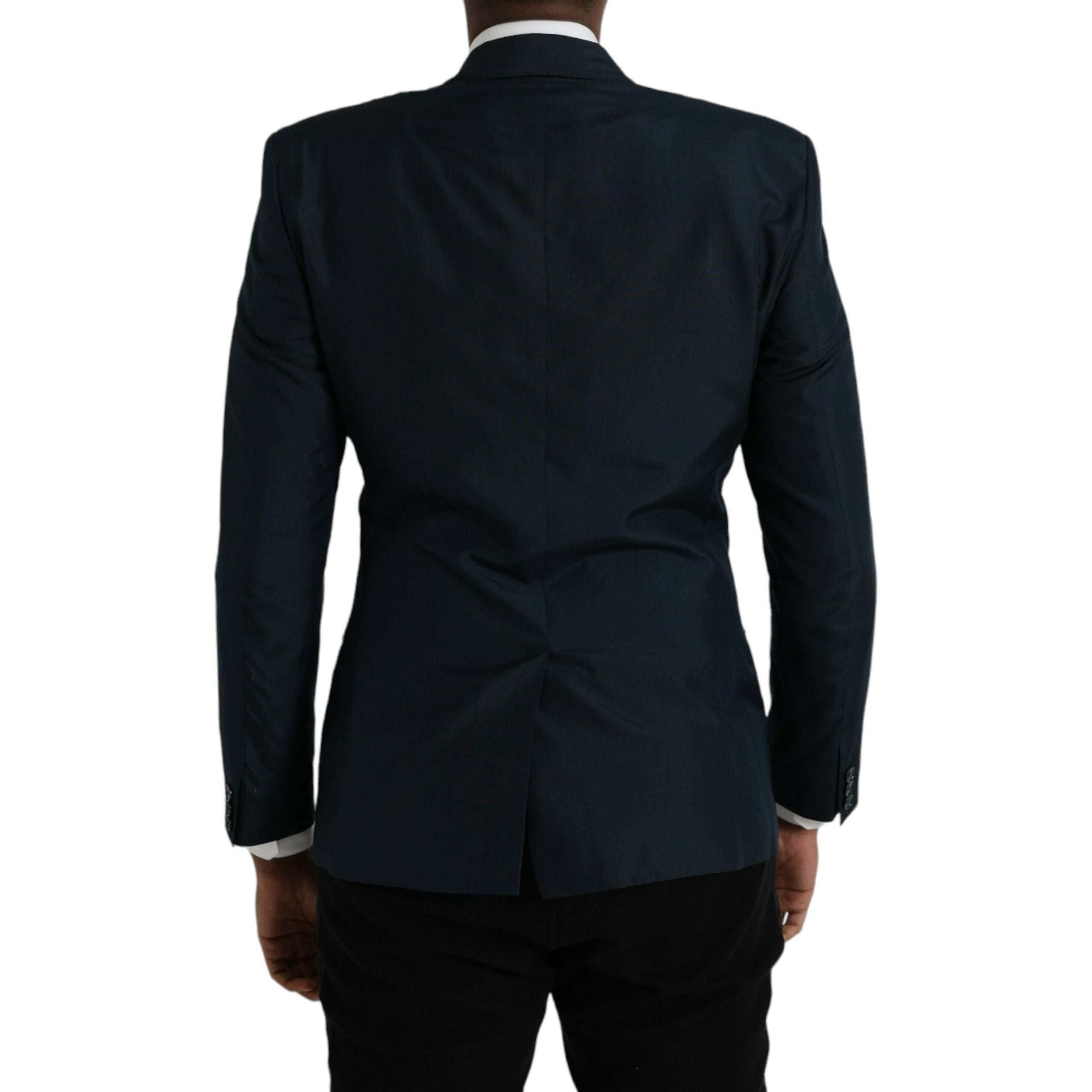 Dolce & Gabbana Blue Wool Notch Single Breasted Blazer