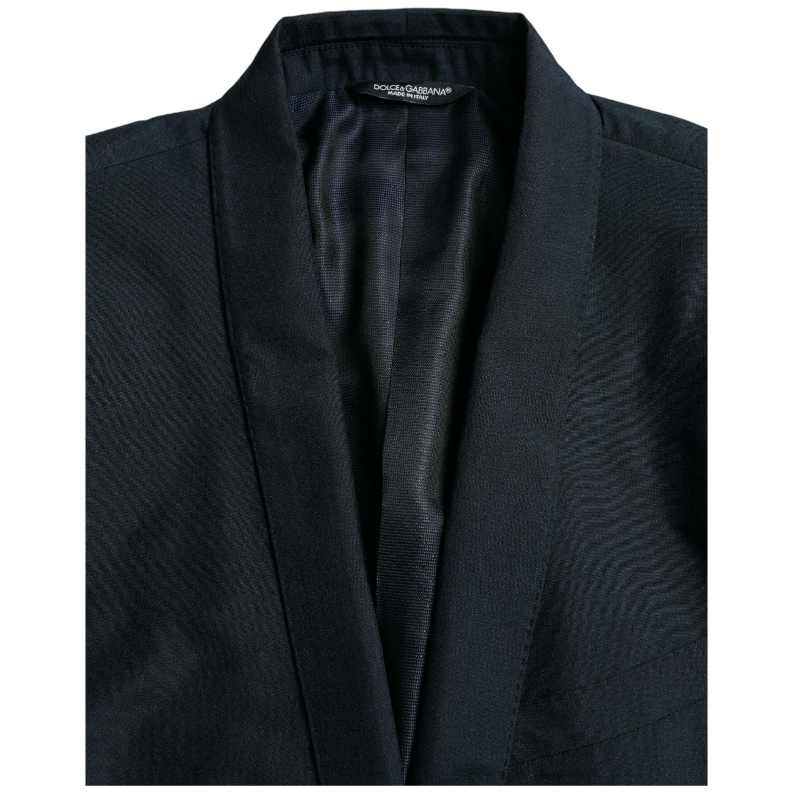 Dolce & Gabbana Blue Wool Notch Single Breasted Blazer