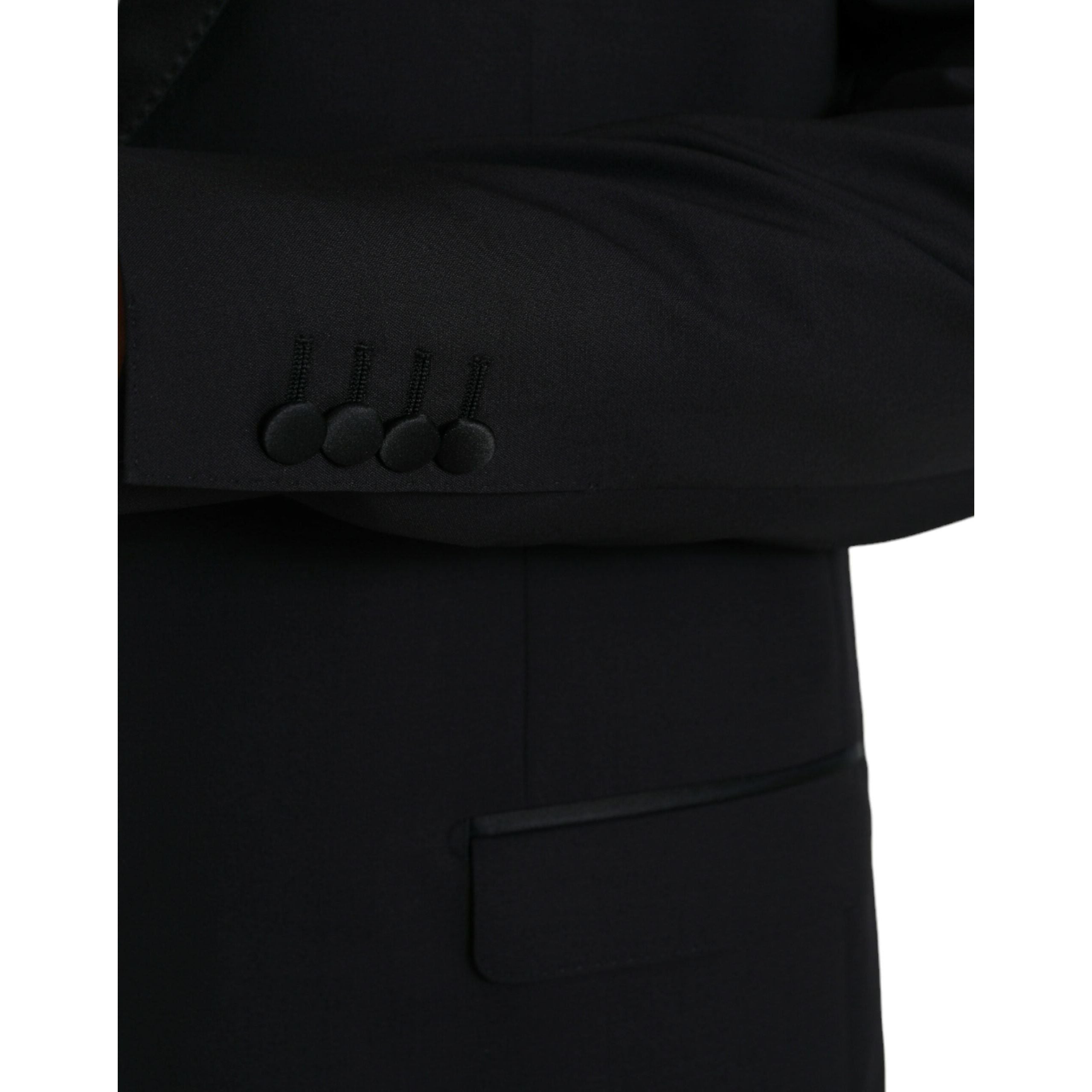 Dolce & Gabbana Blue Wool Silk Single Breasted Coat Blazer