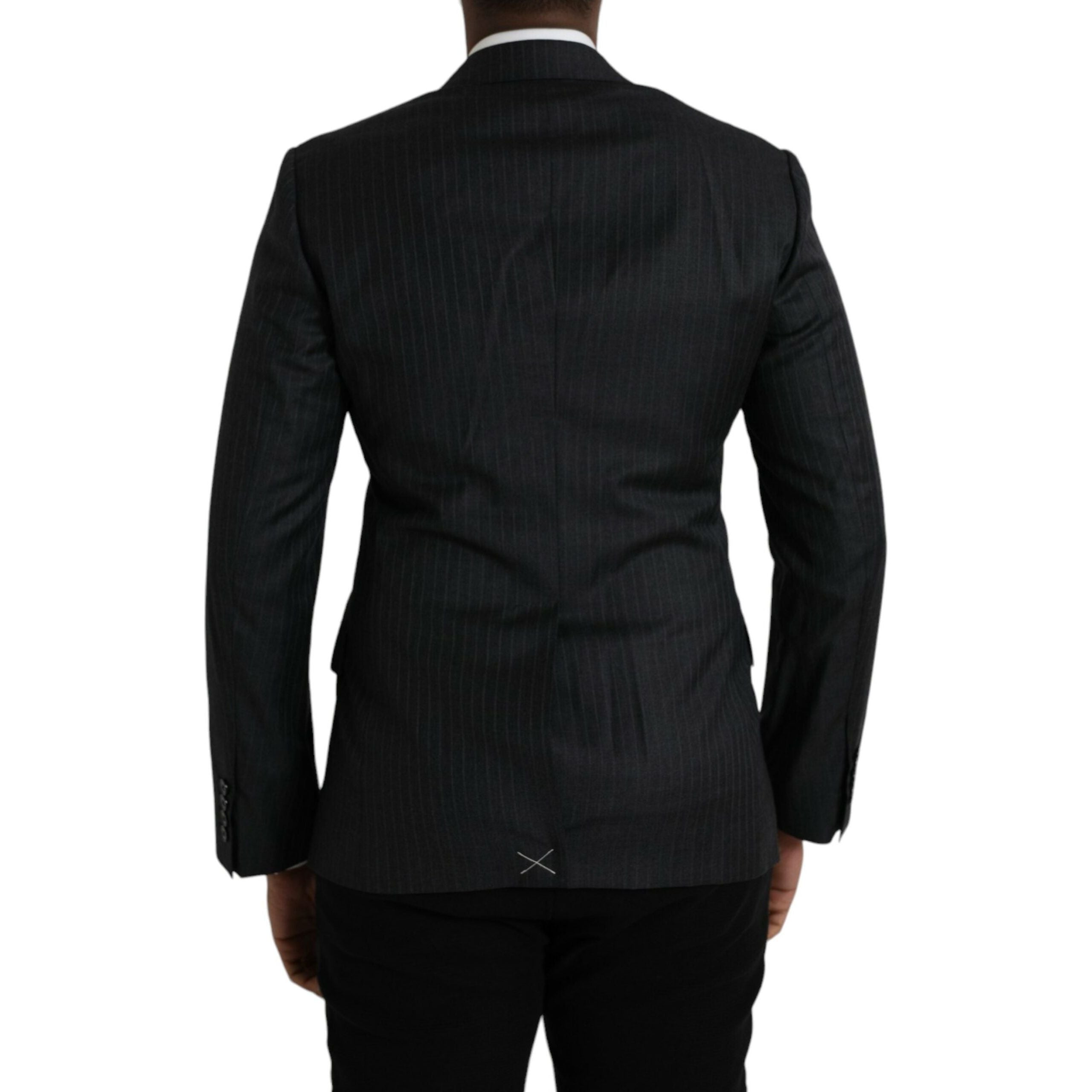 Dolce & Gabbana Black Wool Single Breasted Coat Blazer