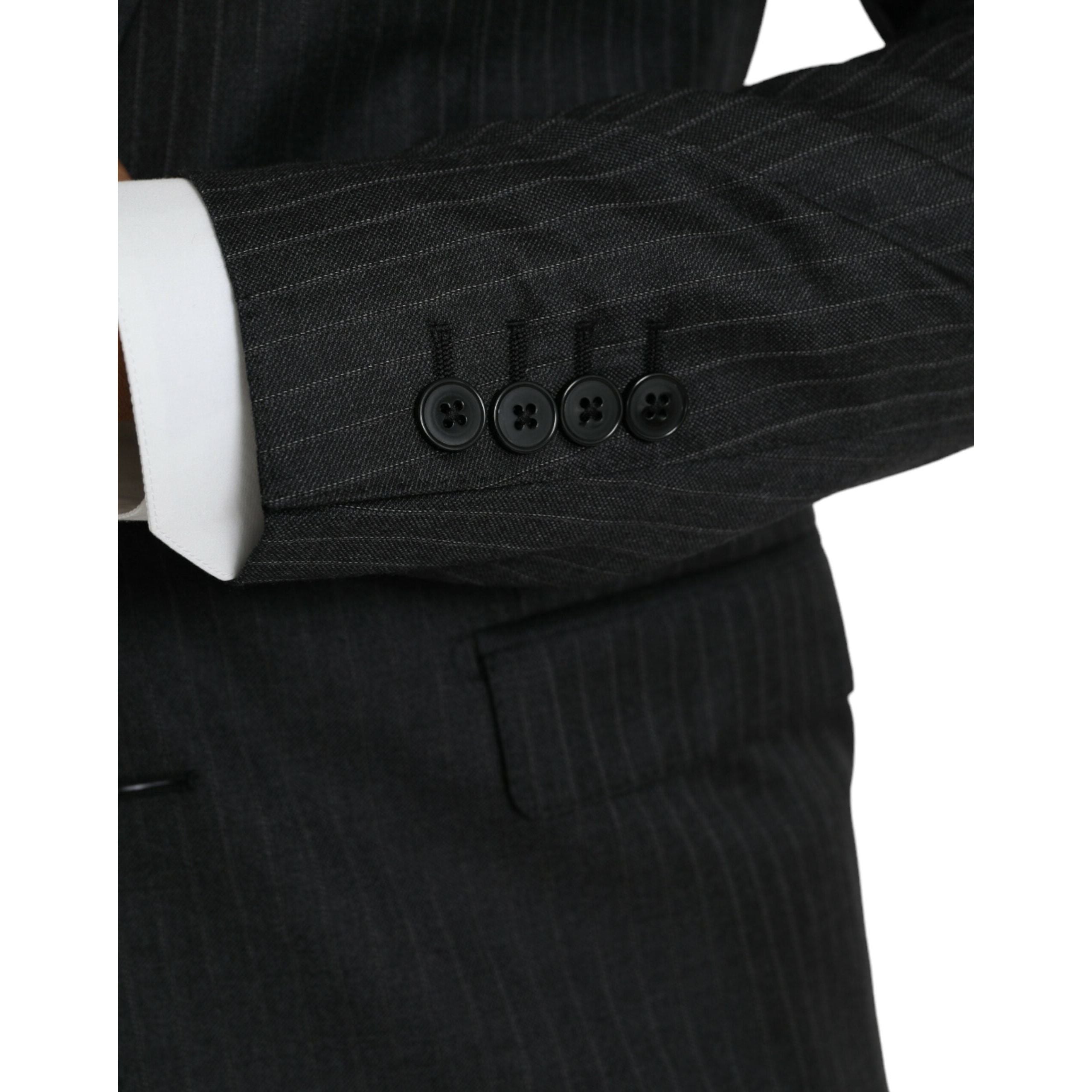 Dolce & Gabbana Black Wool Single Breasted Coat Blazer